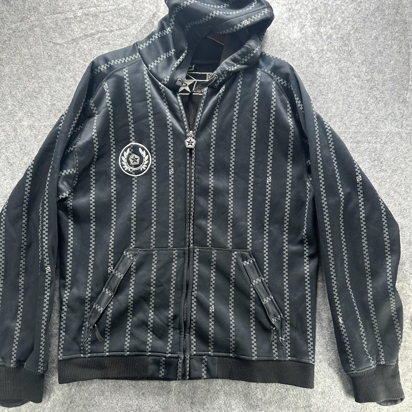 Vintage Sessions Softshell Hoodie Men Large Black Full Zip Fleece Lined Snowboard Mens Size US L / EU 52-54 / 3 - 3 Thumbnail