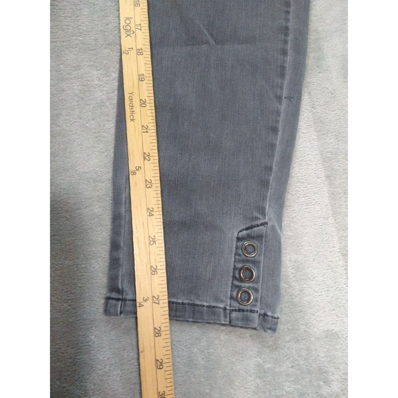 J. Jill J Jill Jeans Womens 10 Black Denim Authentic Slim Mid Rise Ankle 27.5in Stretch 5-Pocket Design Size 32" / US 10 / IT 46 - 5 Thumbnail