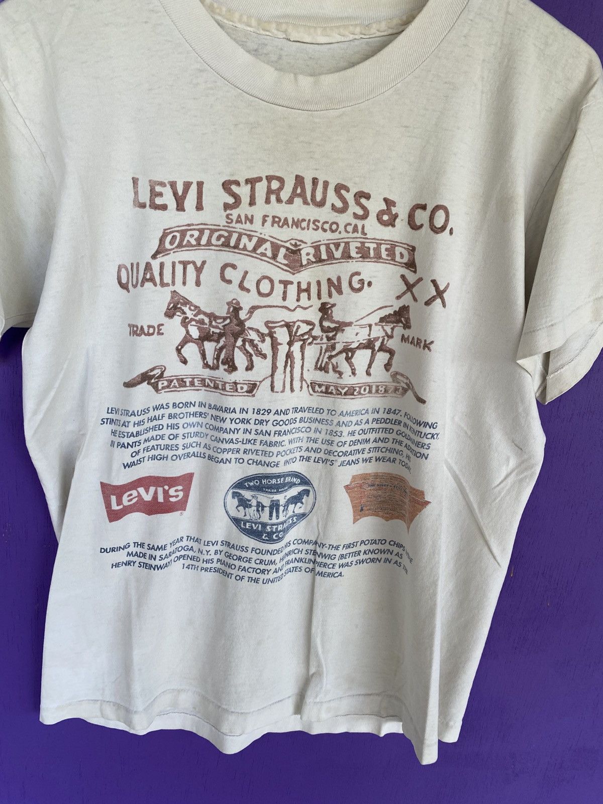 Levi's Vintage 80s Levis strauss logo t-shirt Size US M / EU 48-50 / 2 - 3 Thumbnail