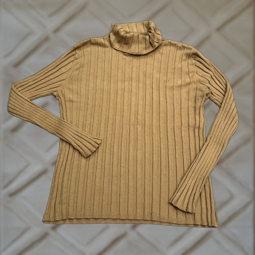 Talbots Talbots Knit Turtleneck Sweater Women M Camel Brown Ribbed Pullover Solid 90s Autumn Winter Mens Womens Size M / US 6-8 / IT 42-44 - 1 Thumbnail