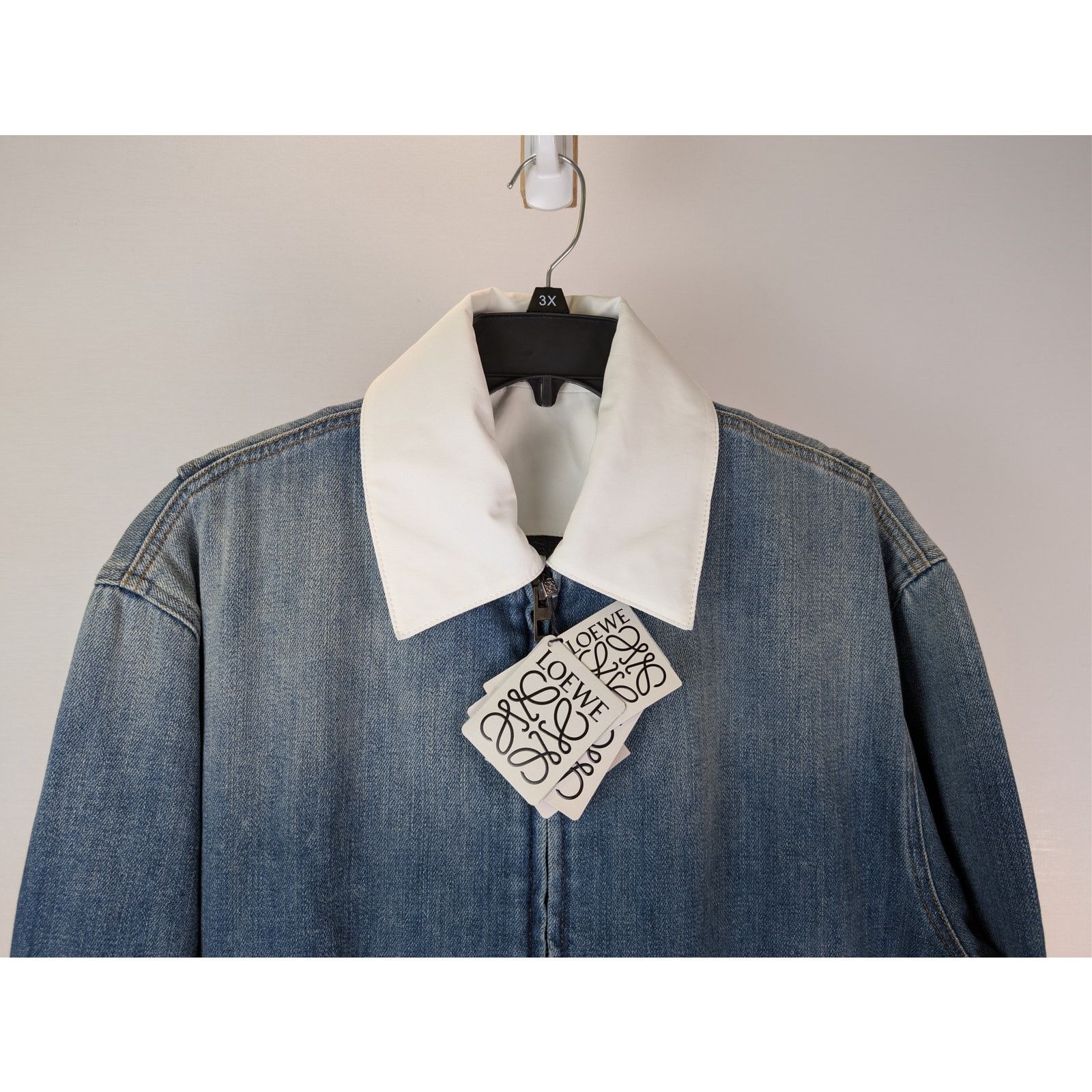 Loewe o1rshd1 Hybrid Denim Azul Zip-up Jacket in Blue Size US M / EU 48-50 / 2 - 3 Thumbnail