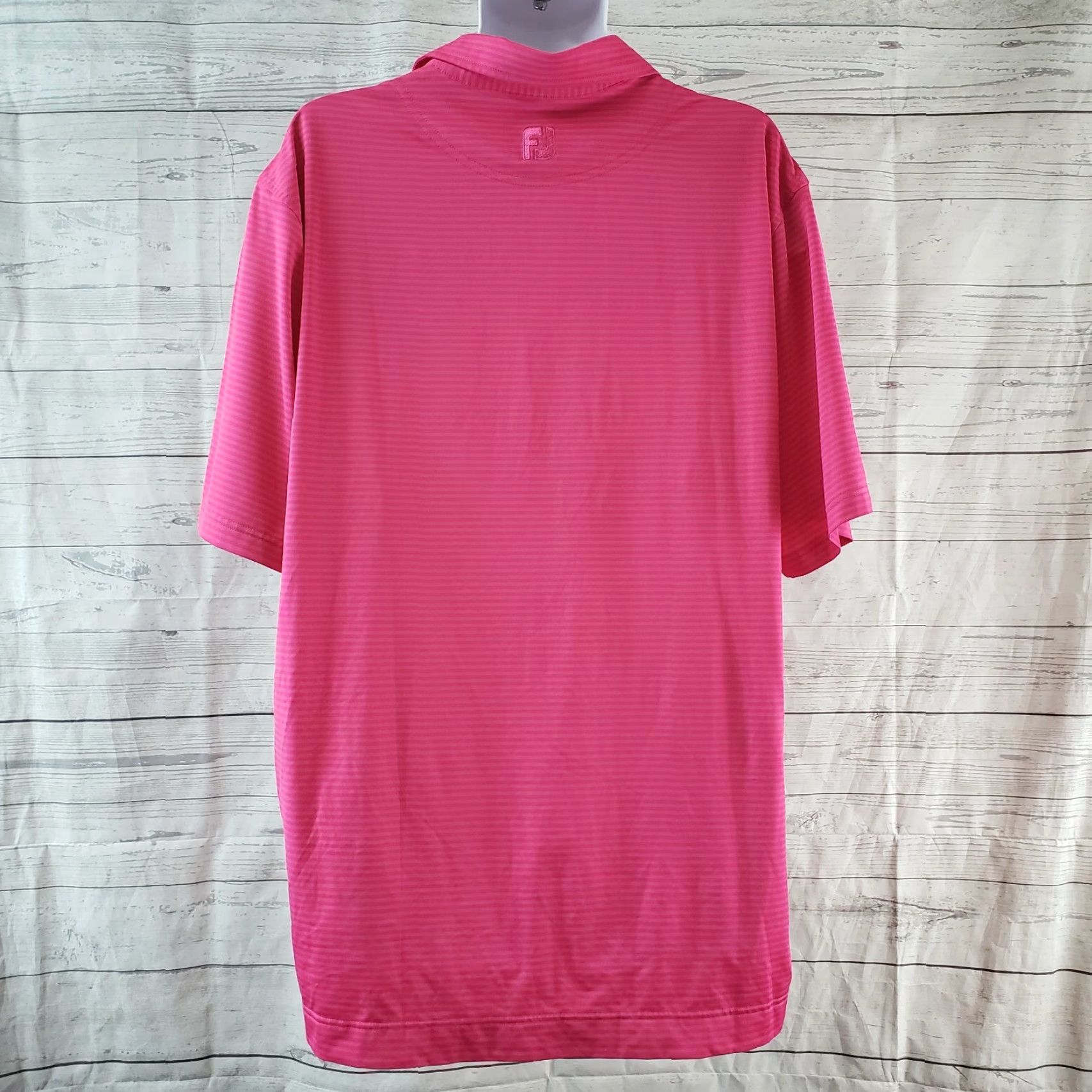 Footjoy Footjoy Polo Shirt XL Pink Stripe Short Sleeve Mens Totteridge Logo Size US XL / EU 56 / 4 - 4 Thumbnail
