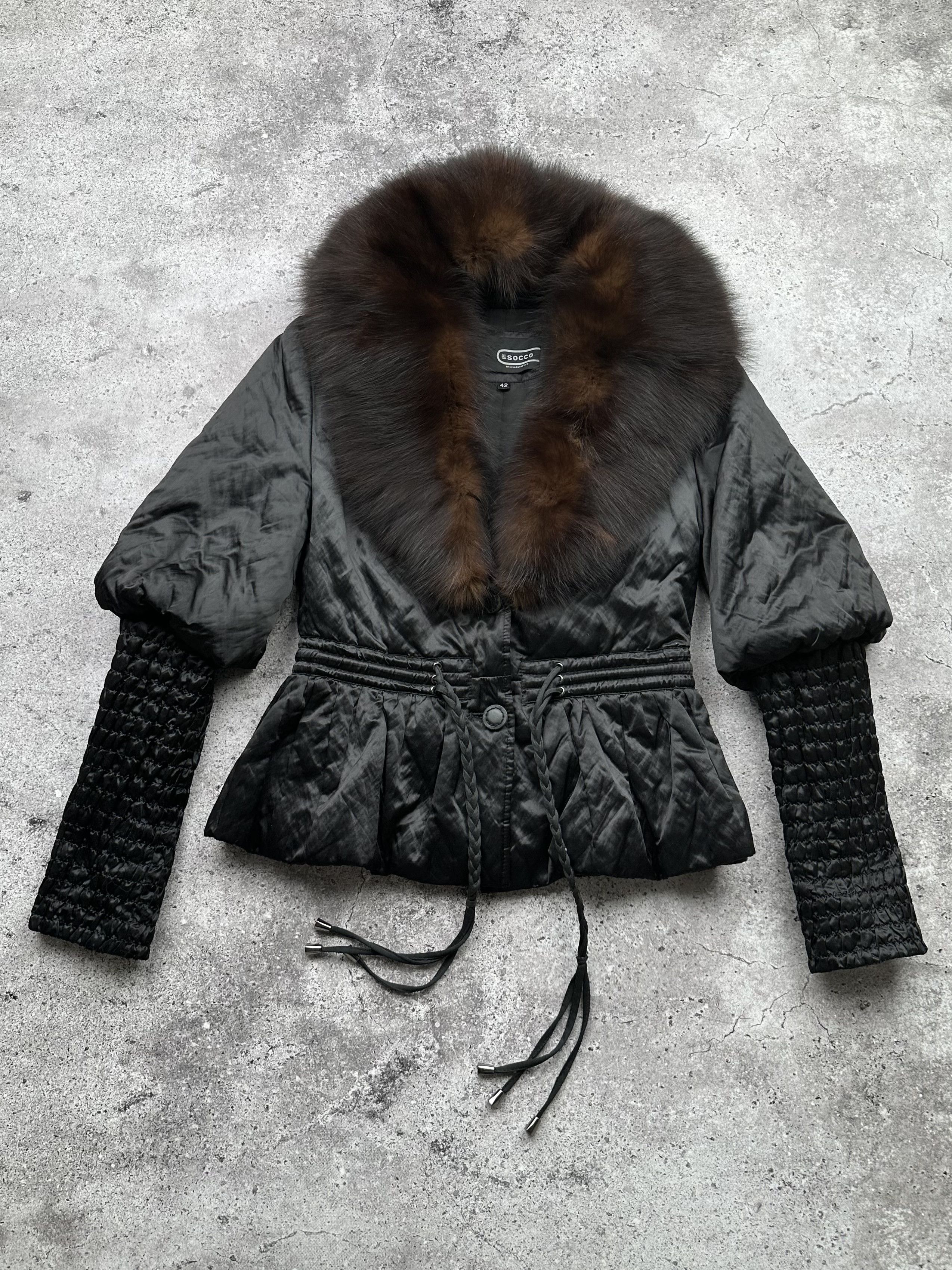 image of Avant Garde x Mink Fur Coat Vintage Real Fur Neck Bondage Cropped Jacket in Black, Women's (Size Me