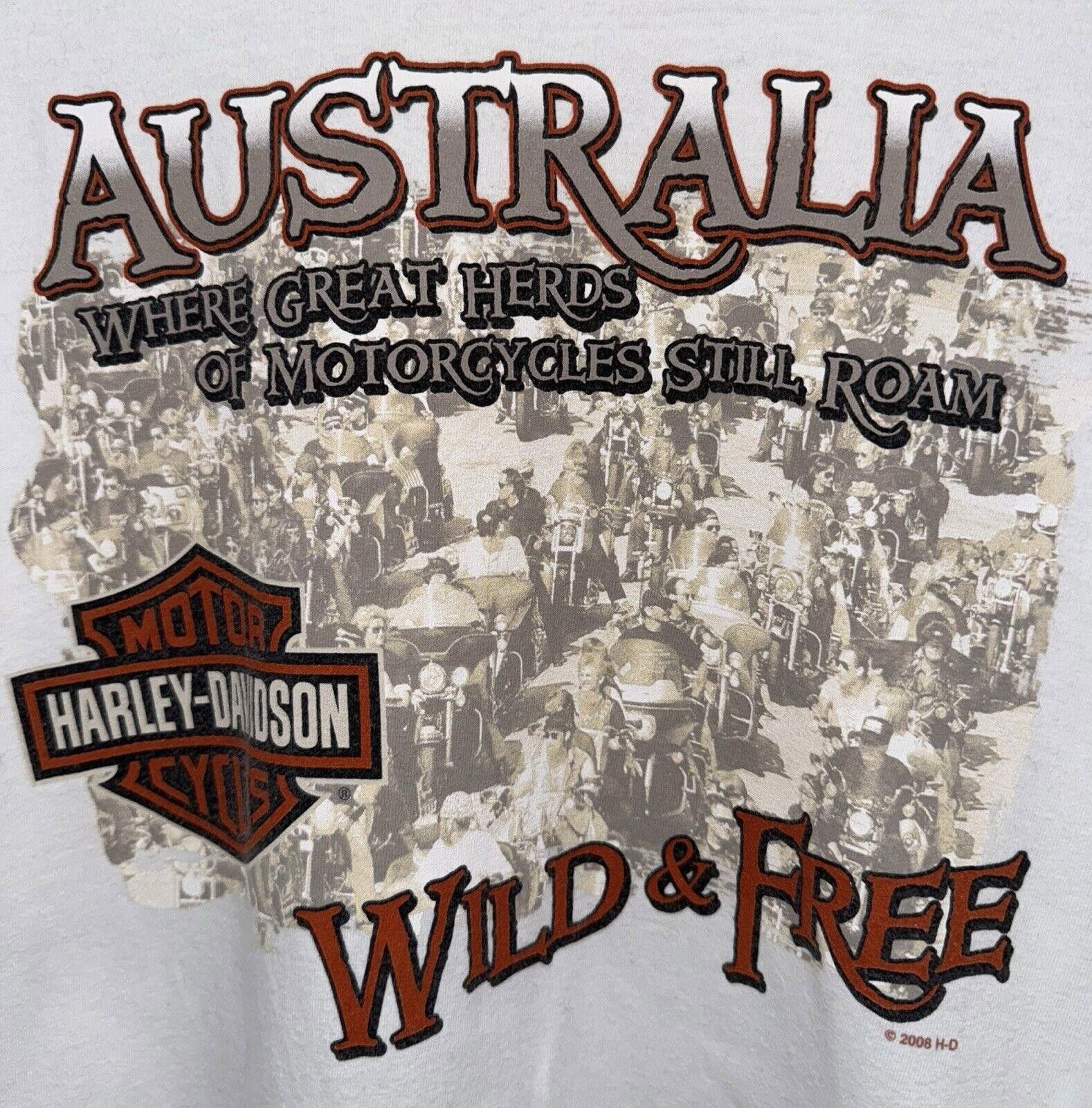 Harley Davidson Vintage Harley Davidson Australia Wild Free Biker Shirt 2XL Size US XXL / EU 58 / 5 - 3 Thumbnail