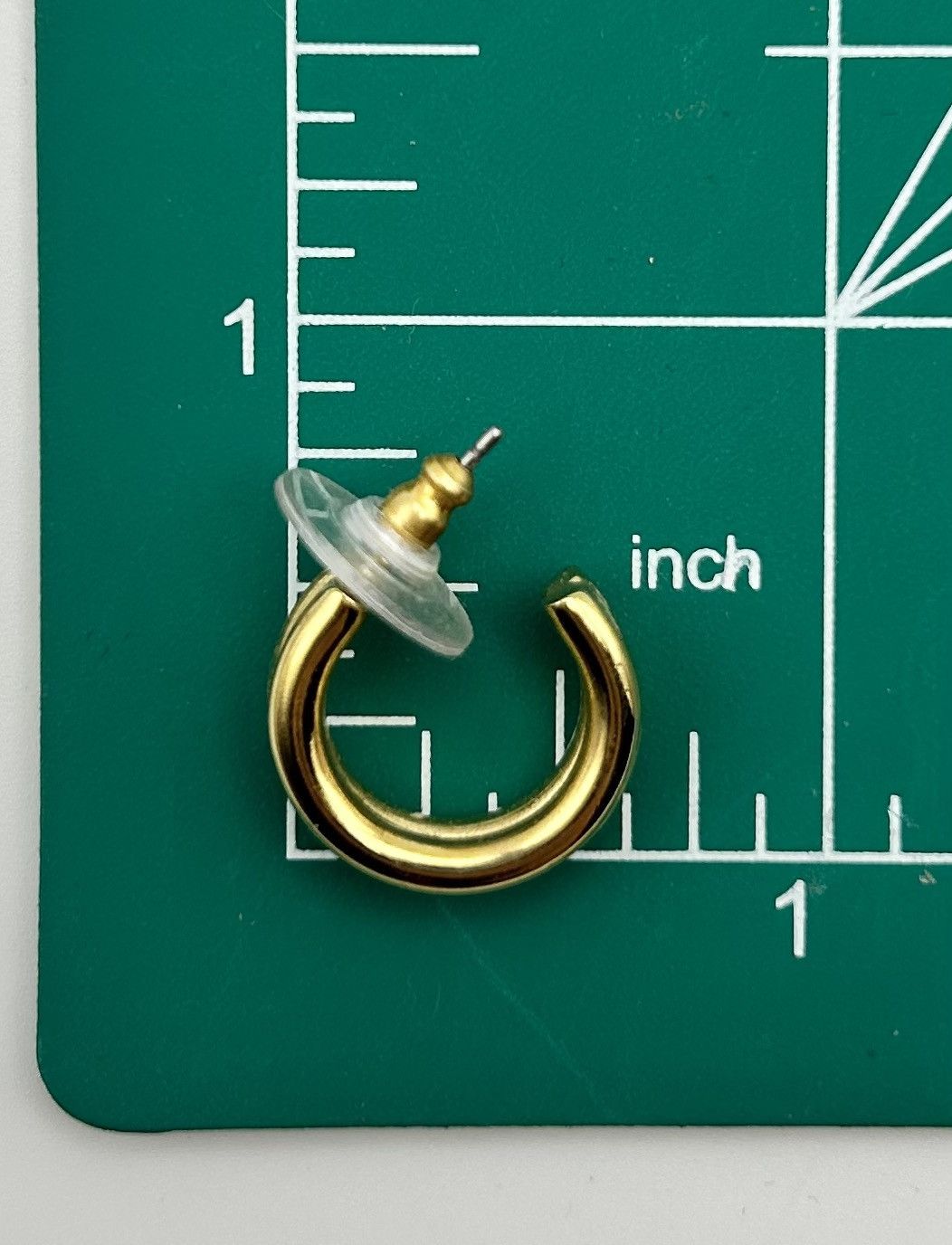 Other Vintage Chunky Double Thick Gold Open Hoop Stud Earrings Size ONE SIZE - 5 Thumbnail