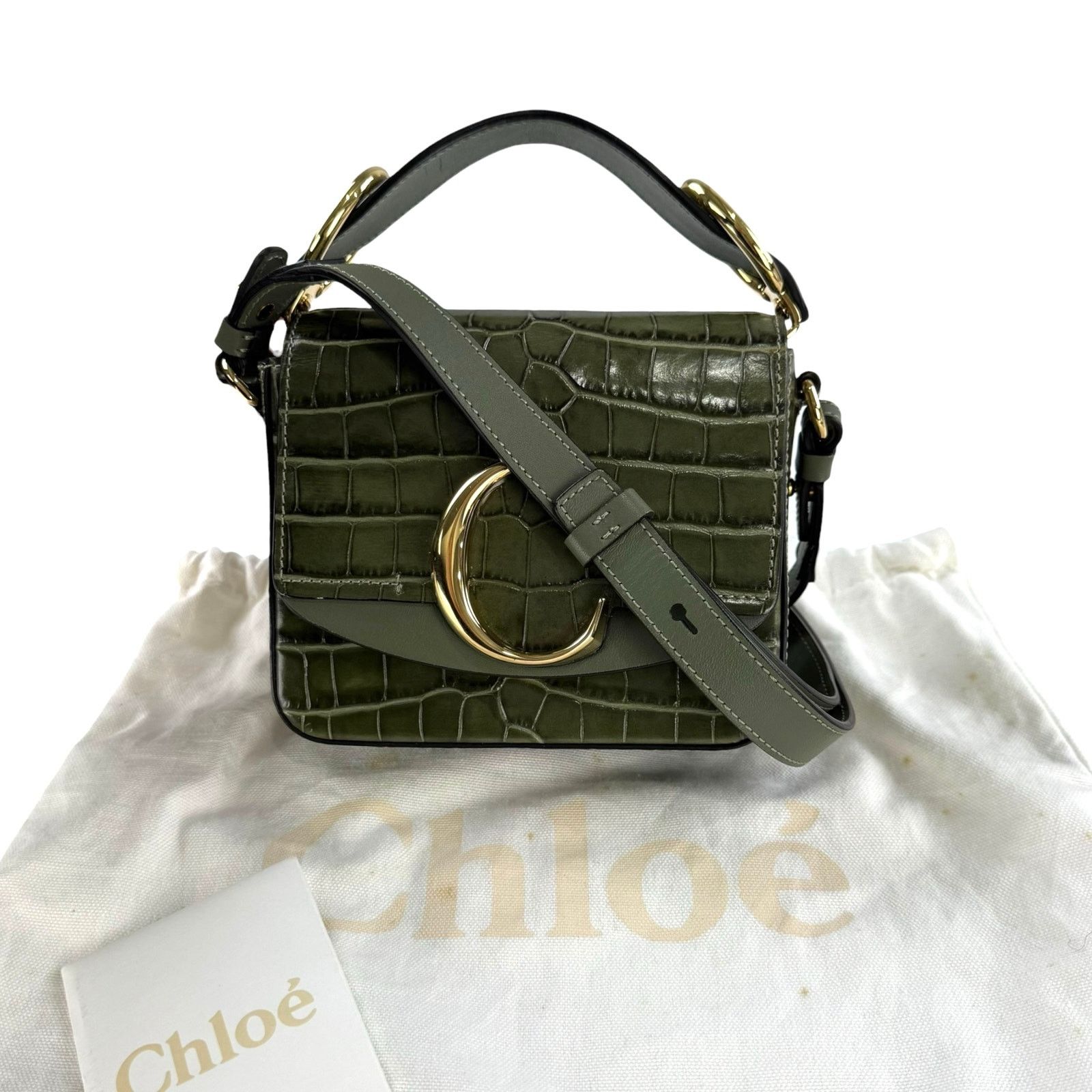 Chloe Chloe Crocodile Embossed Mini C Two Way Bag Size ONE SIZE - 4 Thumbnail