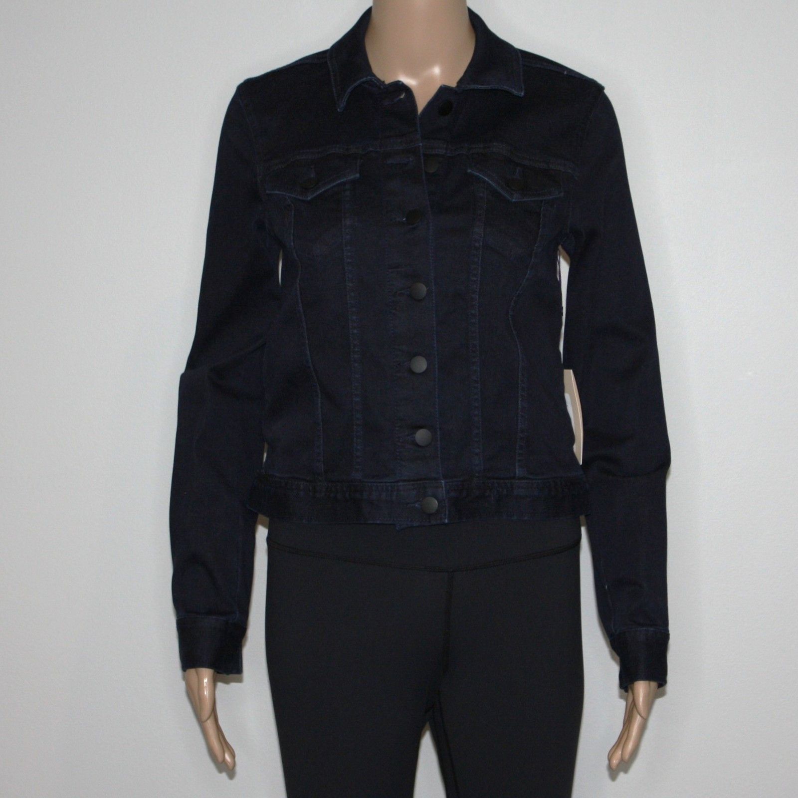 NYDJ Collared Navy Blue Denim Jean Jacket in size XXS MSRP $98 Size XXS / US 00 / IT 34 - 6 Thumbnail