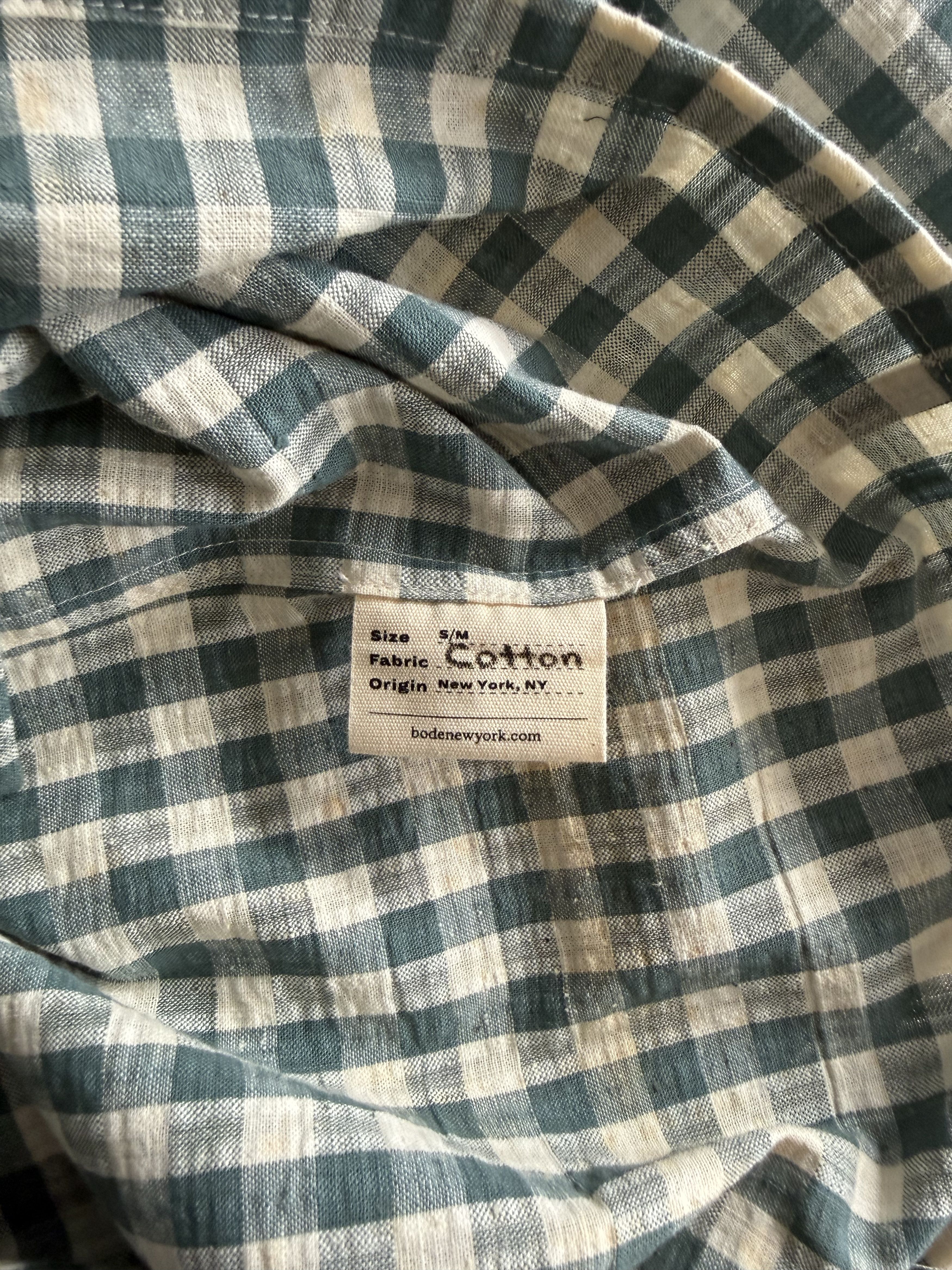 Bode 1/1 Dusty Blue Gingham Shirt Size US S / EU 44-46 / 1 - 4 Thumbnail