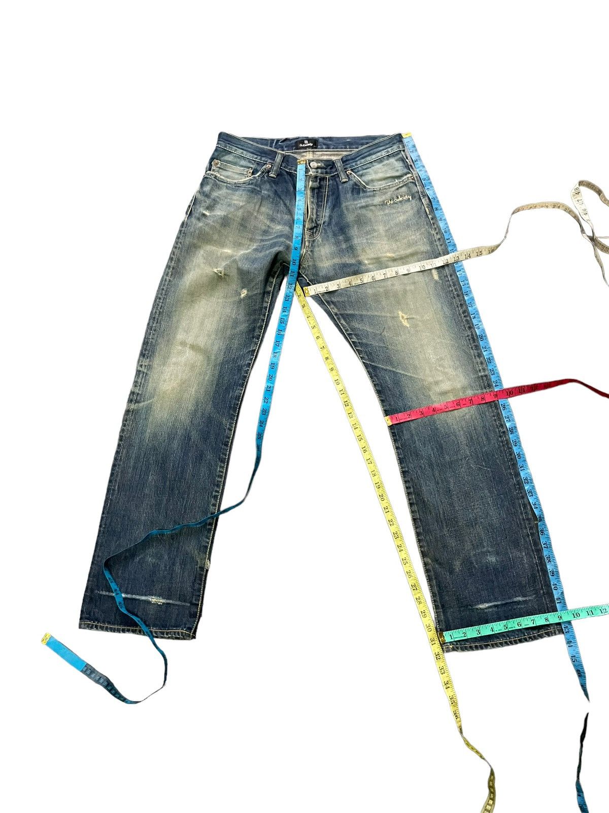 Japanese Brand Subciety Selvedge Distresed Denim Size US 34 / EU 50 - 15 Thumbnail