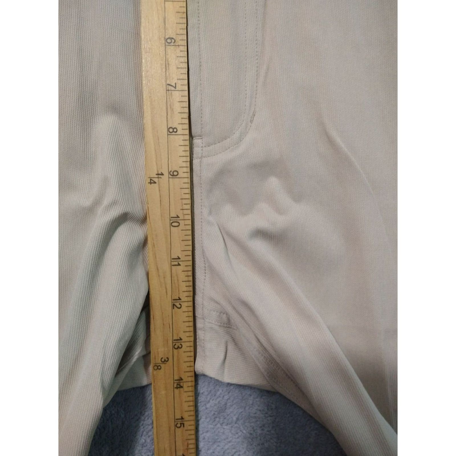 Vintage Paradise Collection Pants Mens 34x30 Beige Chino Silk Blend Flat Front Straight Size US 34 / EU 50 - 4 Thumbnail