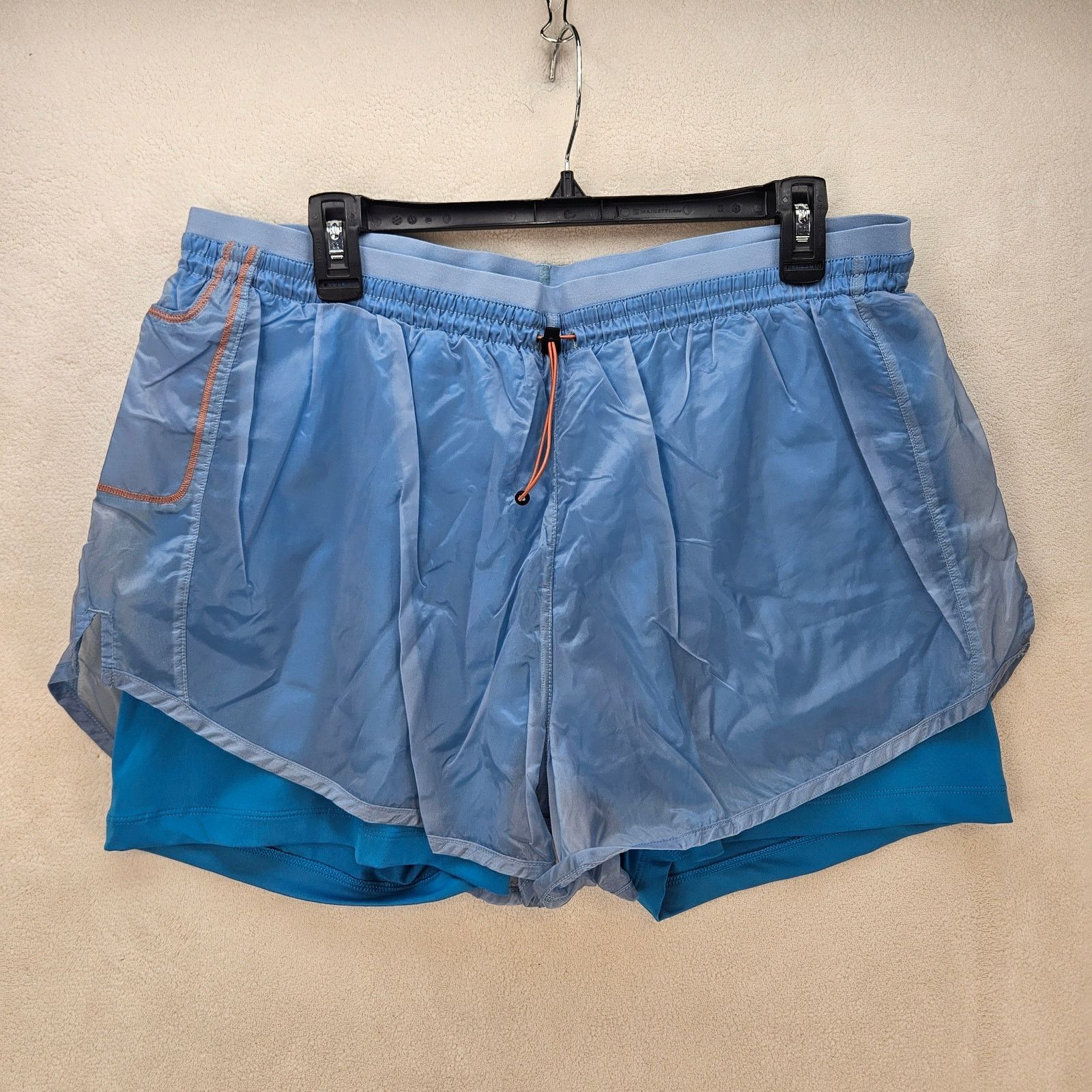 Nike NIKE WOMEN'S XL 2 PIECE SHORT/LEGGING BLUE ELASTIC STRINGS Size 35" - 1 Thumbnail