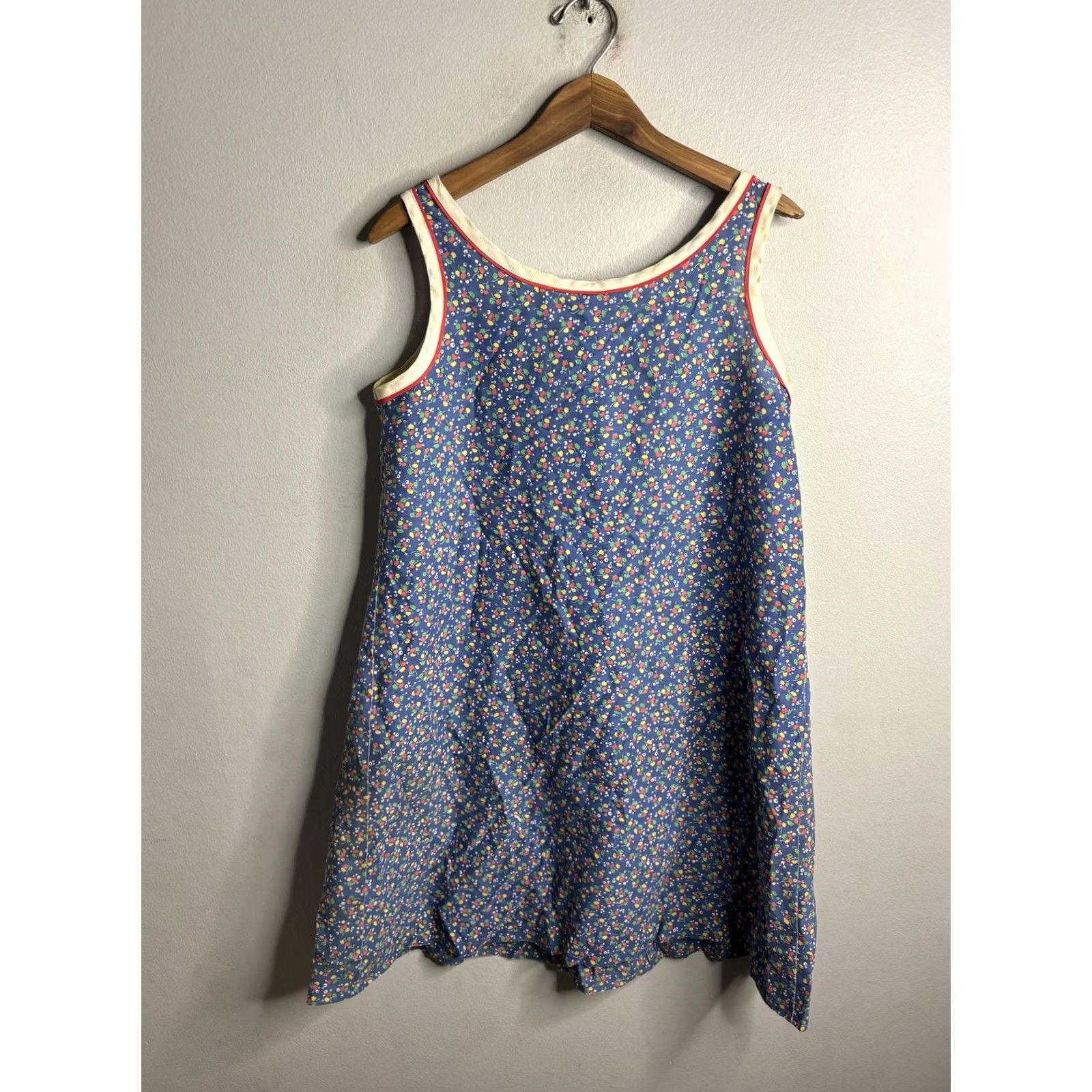 Vintage VINTAGE Komar Chemise Gown Womens Medium Blue Floral Zip Front Sleeveless Size ONE SIZE - 5 Thumbnail