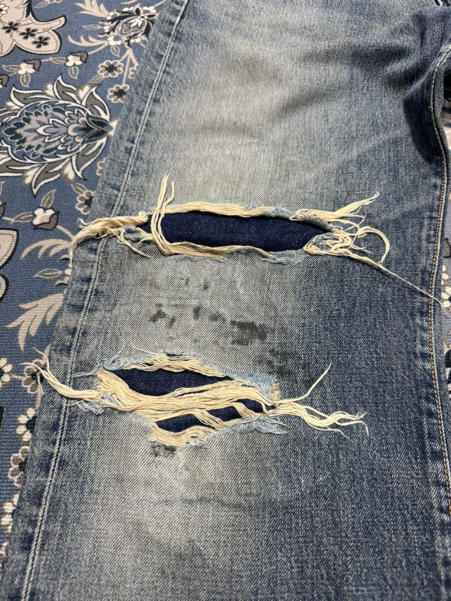 Edwin × Japanese Brand Vintage Edwin 505 Zipper Selvadge Redline Distressed Jeans Size US 31 - 4 Thumbnail