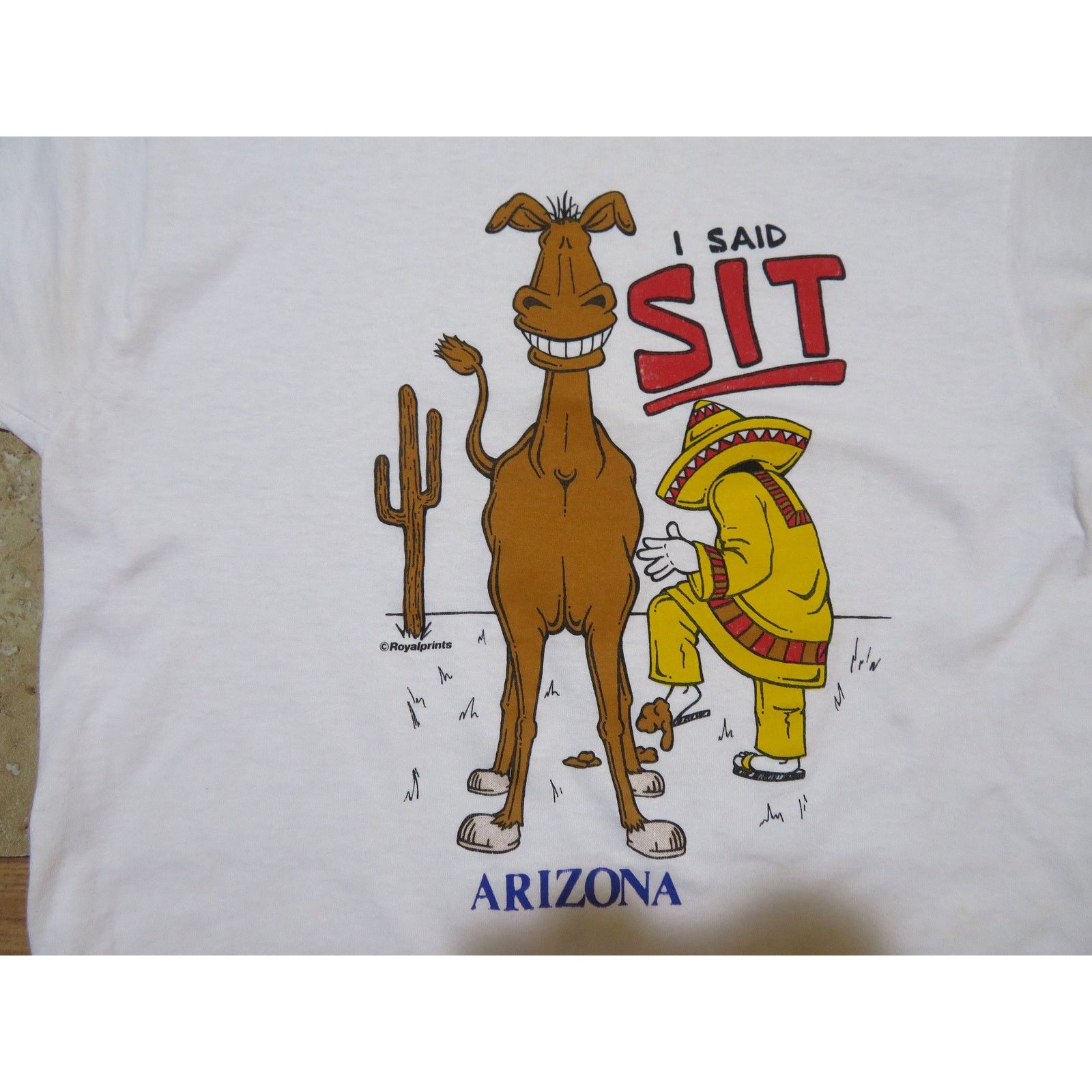 Other Funny Arizona I Said Sit T-Shirt White Sz M 1990s Size US M / EU 48-50 / 2 - 2 Thumbnail