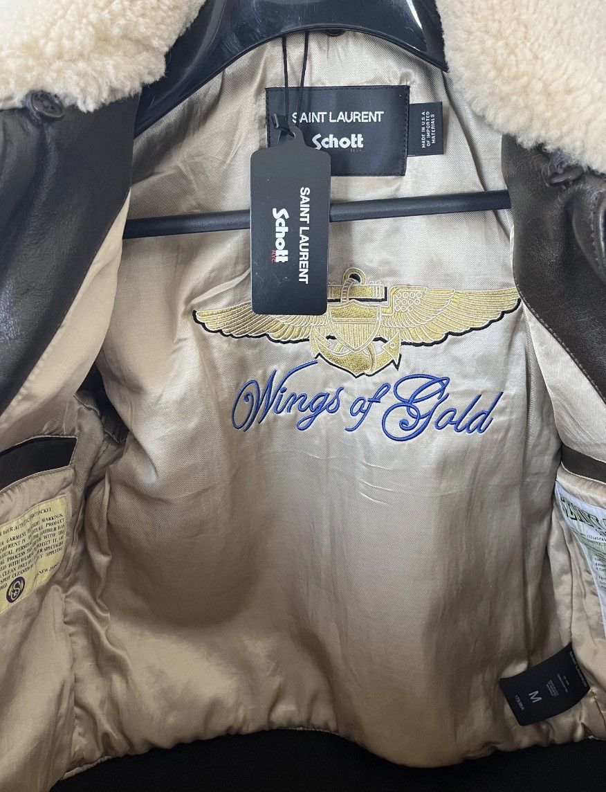 Saint Laurent Paris Saint laurentXSchott NYC patch shearling leather jacket sz M Size US M / EU 48-50 / 2 - 6 Thumbnail