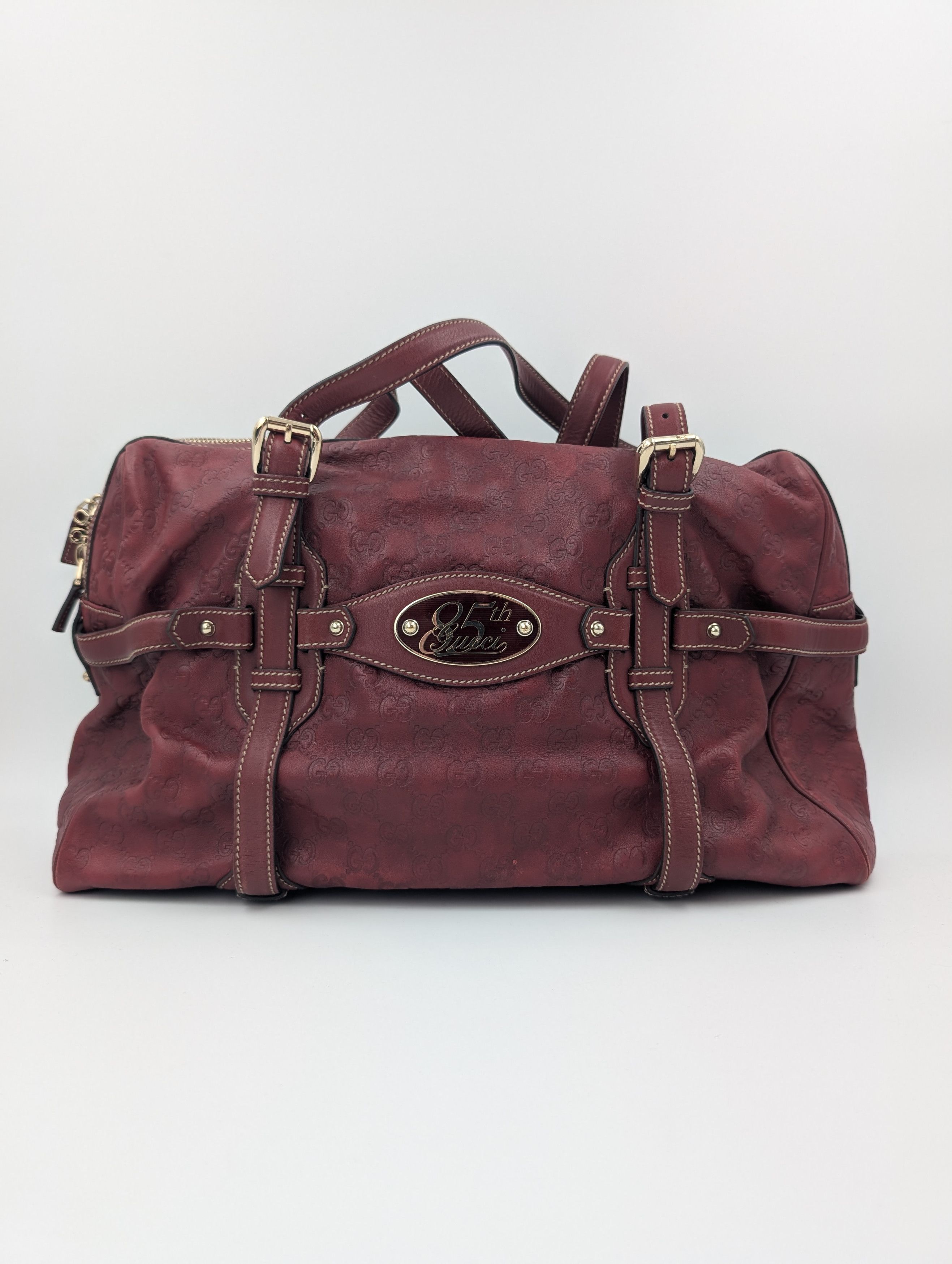 Gucci Gucci Burgundy Guccissima 85th Anniversary Boston Bag Size ONE SIZE - 1 Thumbnail
