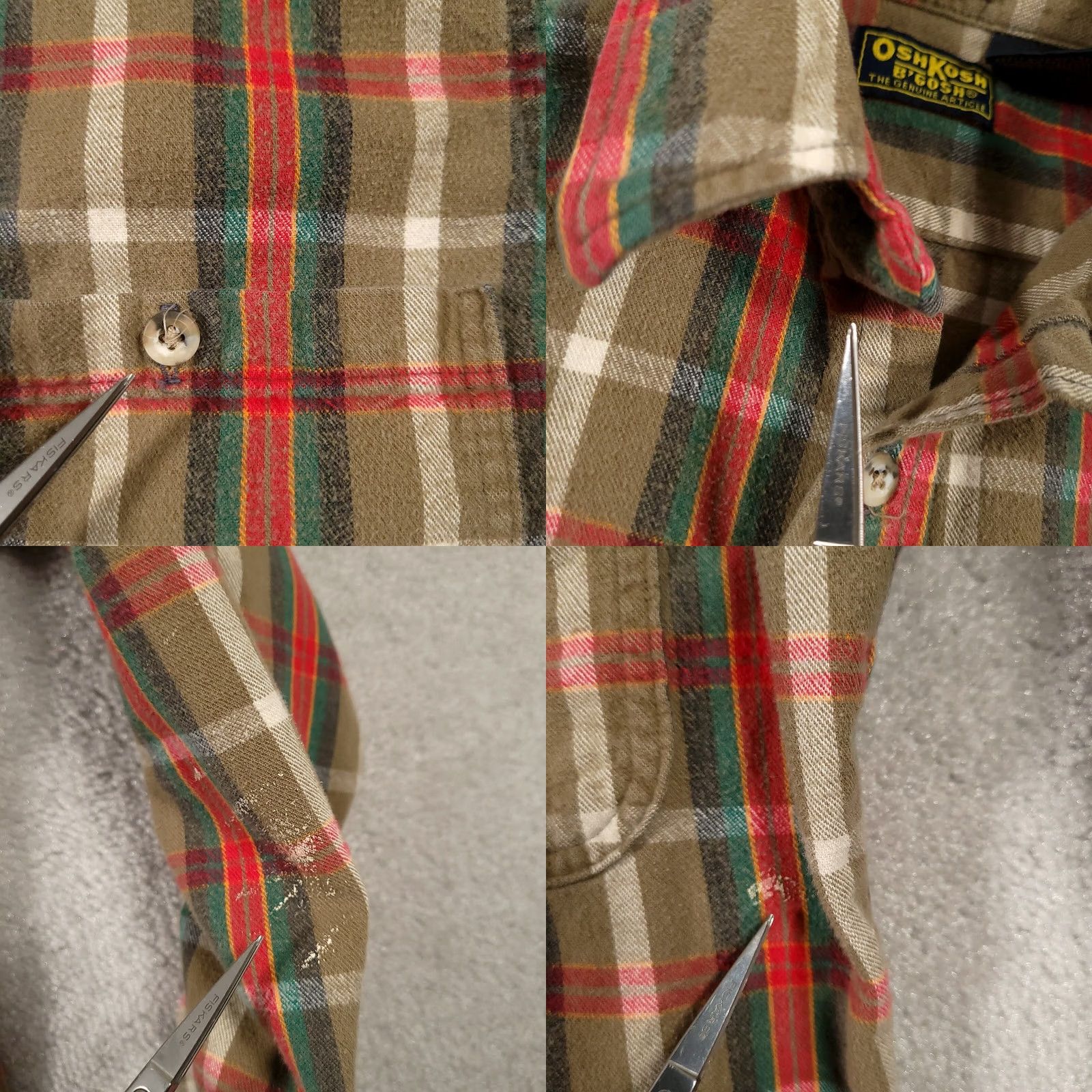 Vintage VINTAGE OshKosh B’Gosh Flannel Shirt Plaid Green Re Mens MT Tall Grunge Size US M / EU 48-50 / 2 - 9 Thumbnail