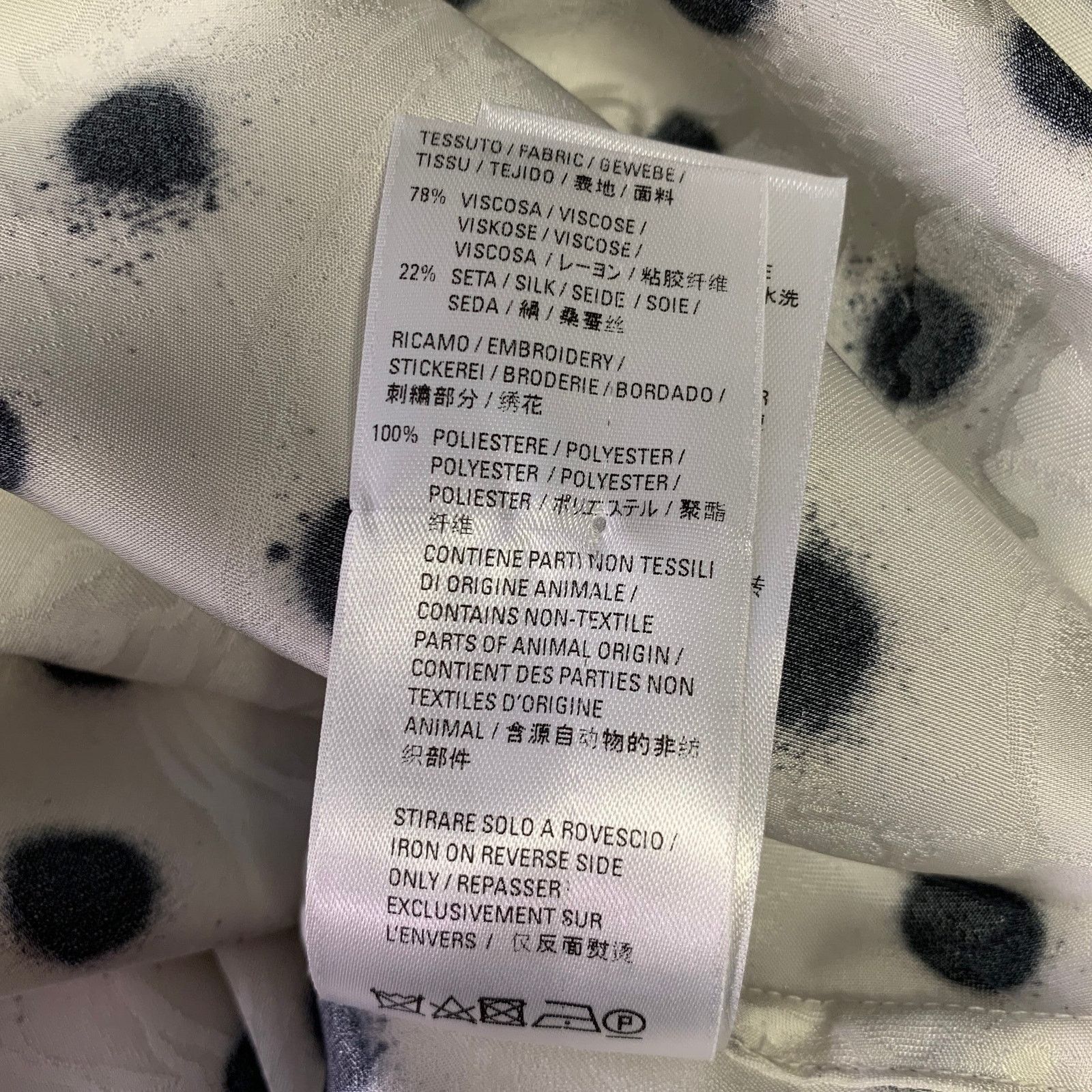 Balenciaga Size M White Black Polka Dot Viscose Silk L/S Shirt Size US M / EU 48-50 / 2 - 9 Thumbnail