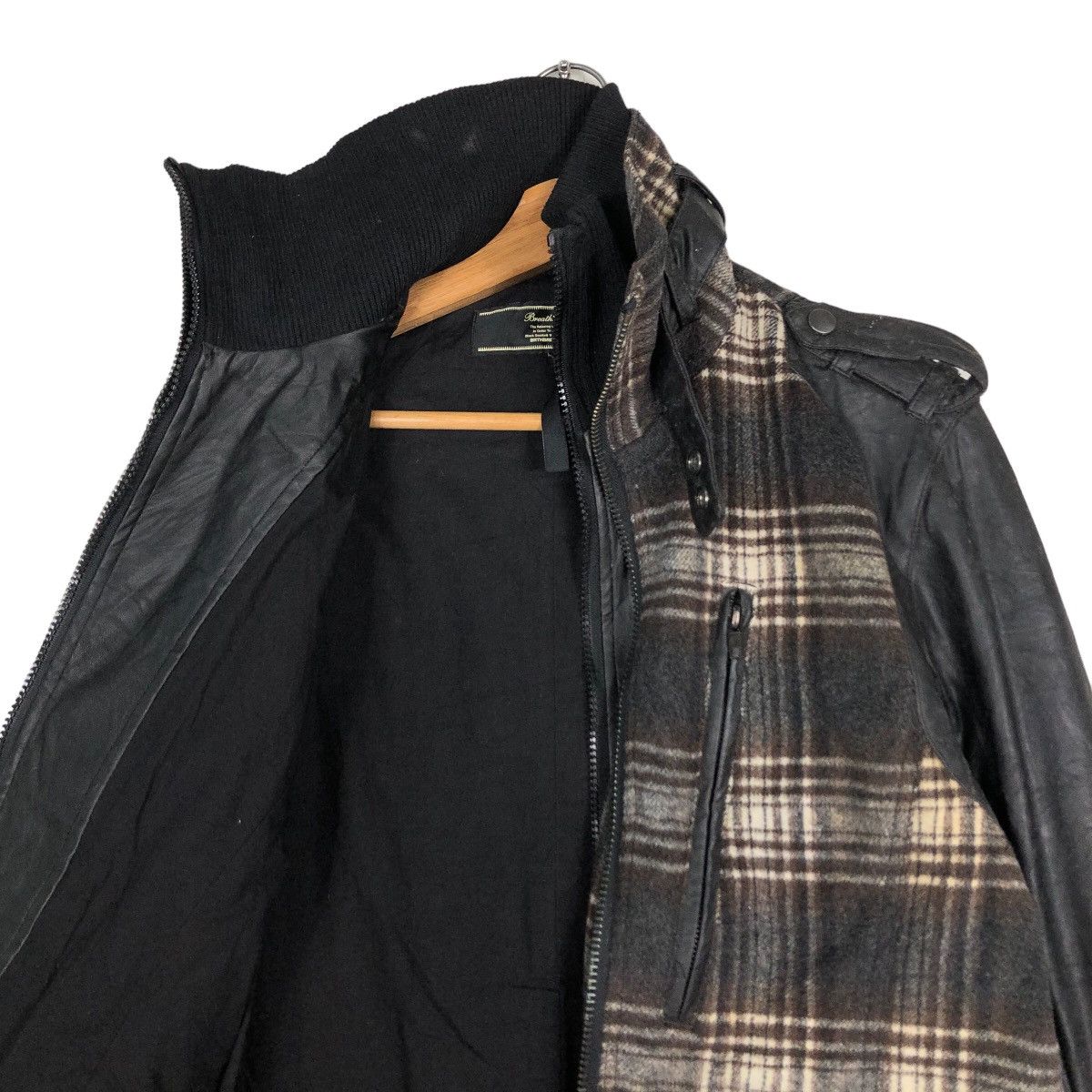 Japanese Brand 🔥Vintage Biker Jacket Leather Handling BreathMint Tartan Size US M / EU 48-50 / 2 - 12 Thumbnail