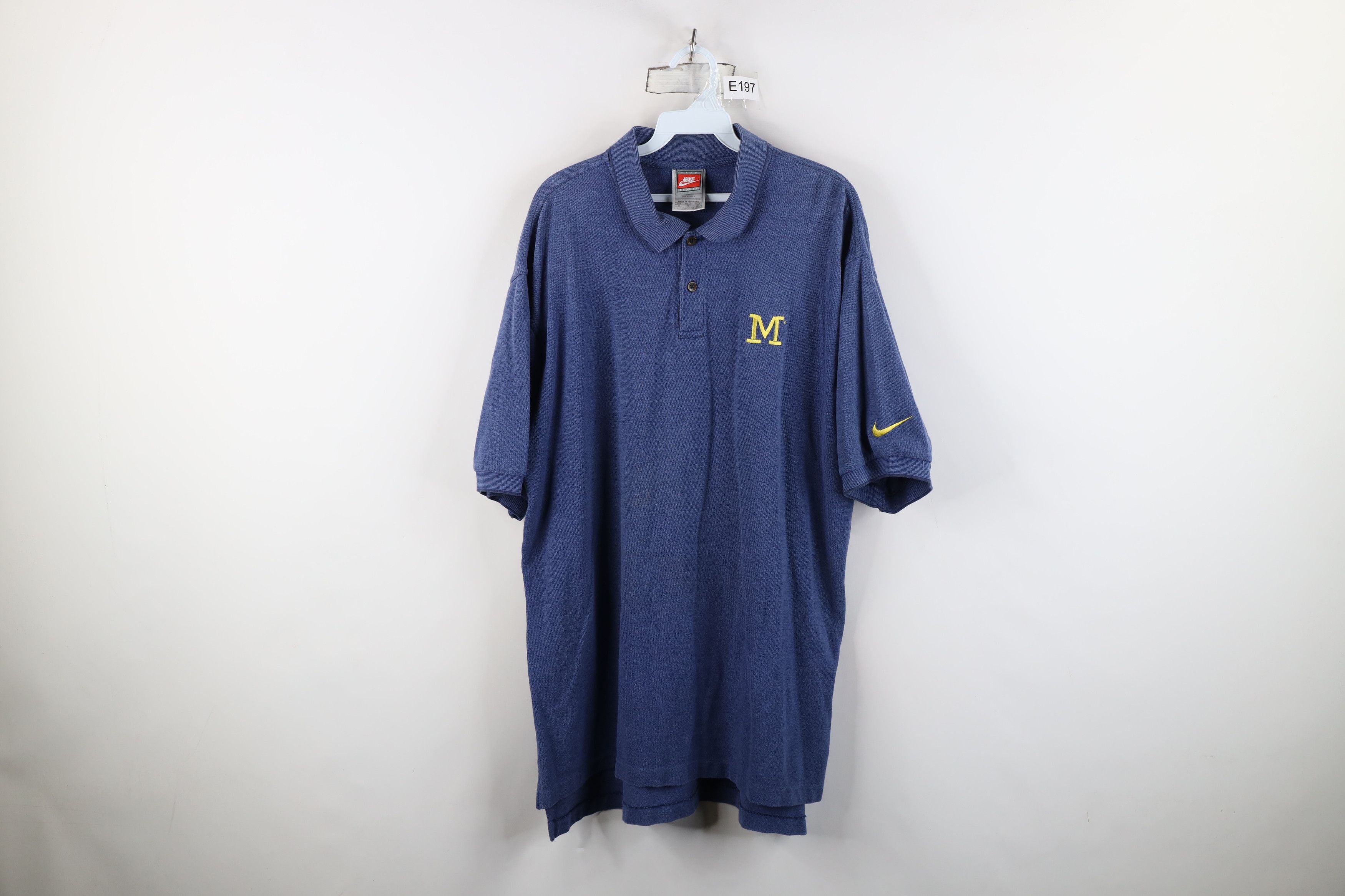 Nike Vintage 90s Nike M University of Michigan Football Polo Blue Size US XL / EU 56 / 4 - 1 Thumbnail