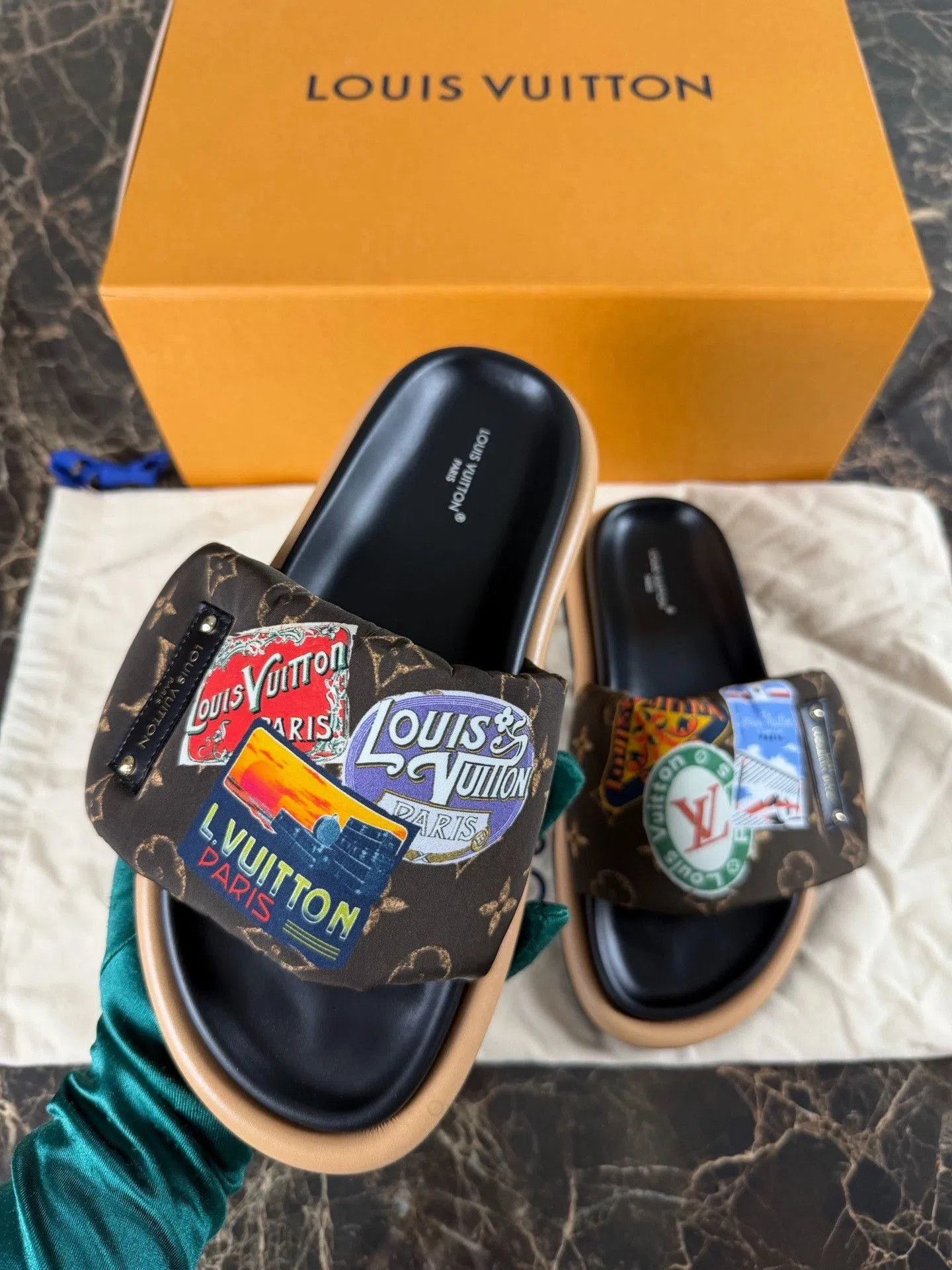 Louis Vuitton LV Women's Adjustable Velcro Slippers. Size US 6 / IT 36 - 4 Thumbnail