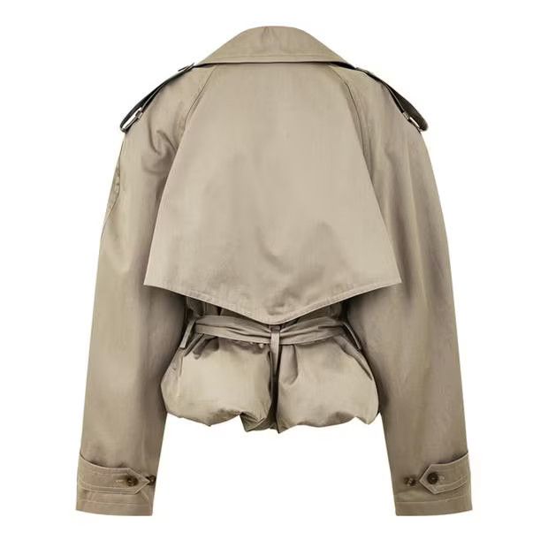 Balenciaga o1g2r1mq0924 Folded Trench Coat in Sand Beige Size XS / US 0-2 / IT 36-38 - 2 Thumbnail