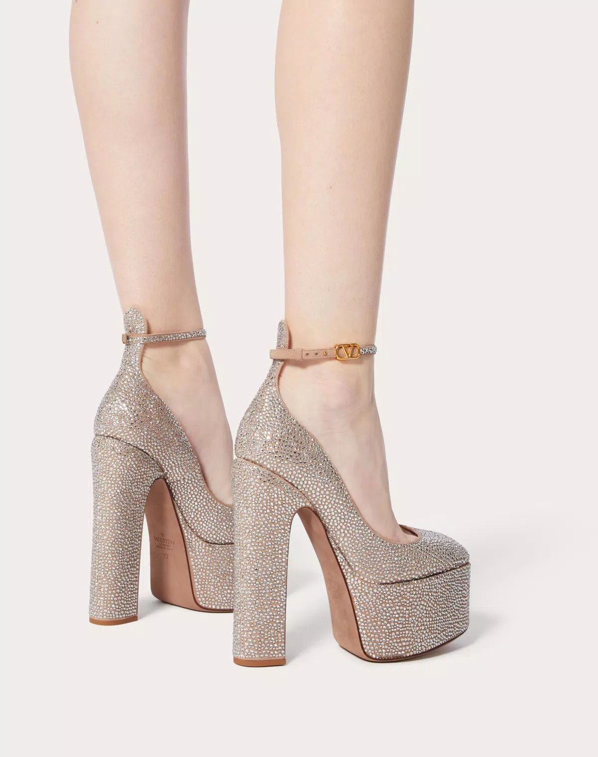 Valentino o1s1wg111125 Tan-Go Platform Patent Sandals in Beige Size US 6.5 / IT 36.5 - 6 Thumbnail