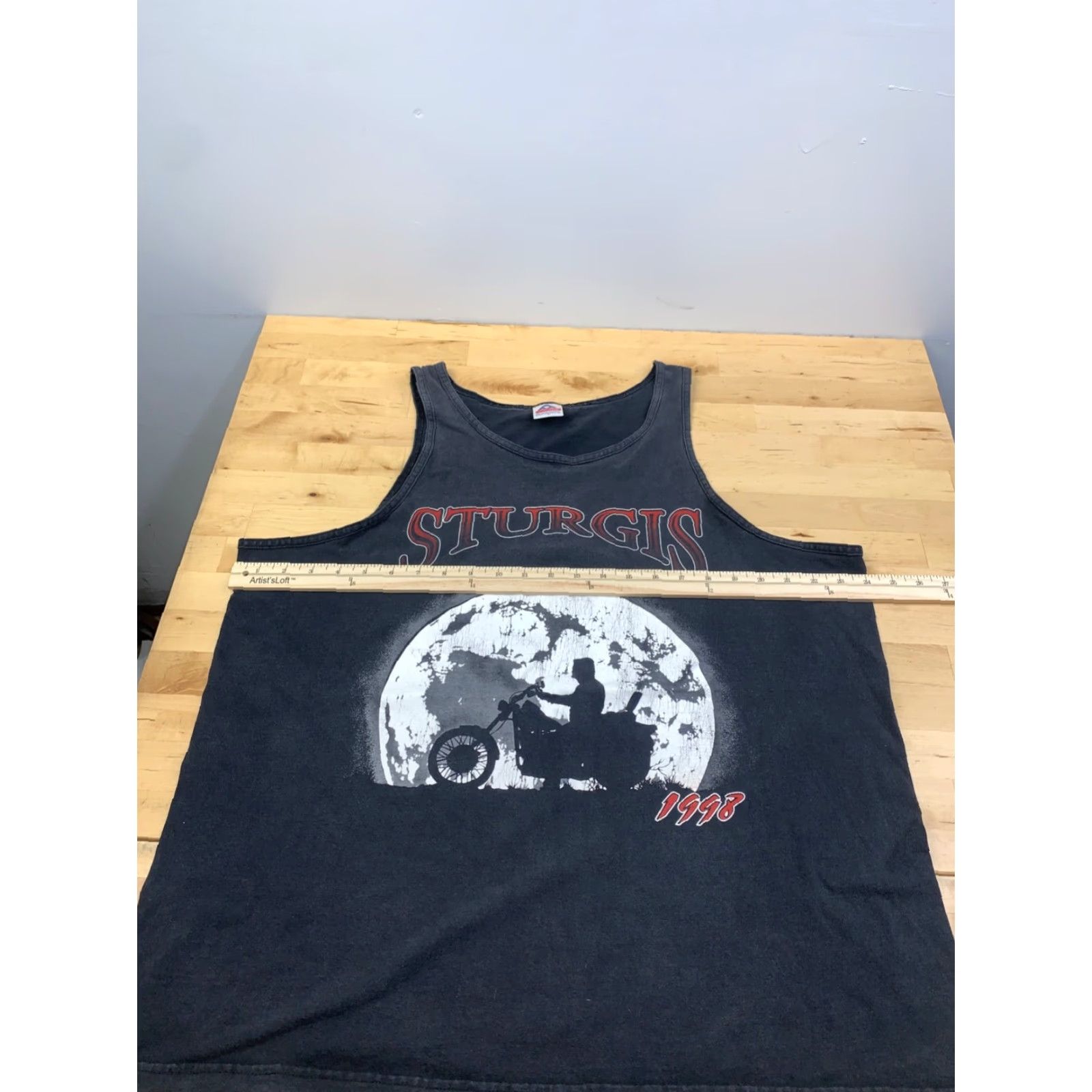 AAA VINTAGE Sturgis Tank Top Mens XL Black Biker Full MoonMotorcycle 90s 11145 Size US XL / EU 56 / 4 - 4 Thumbnail