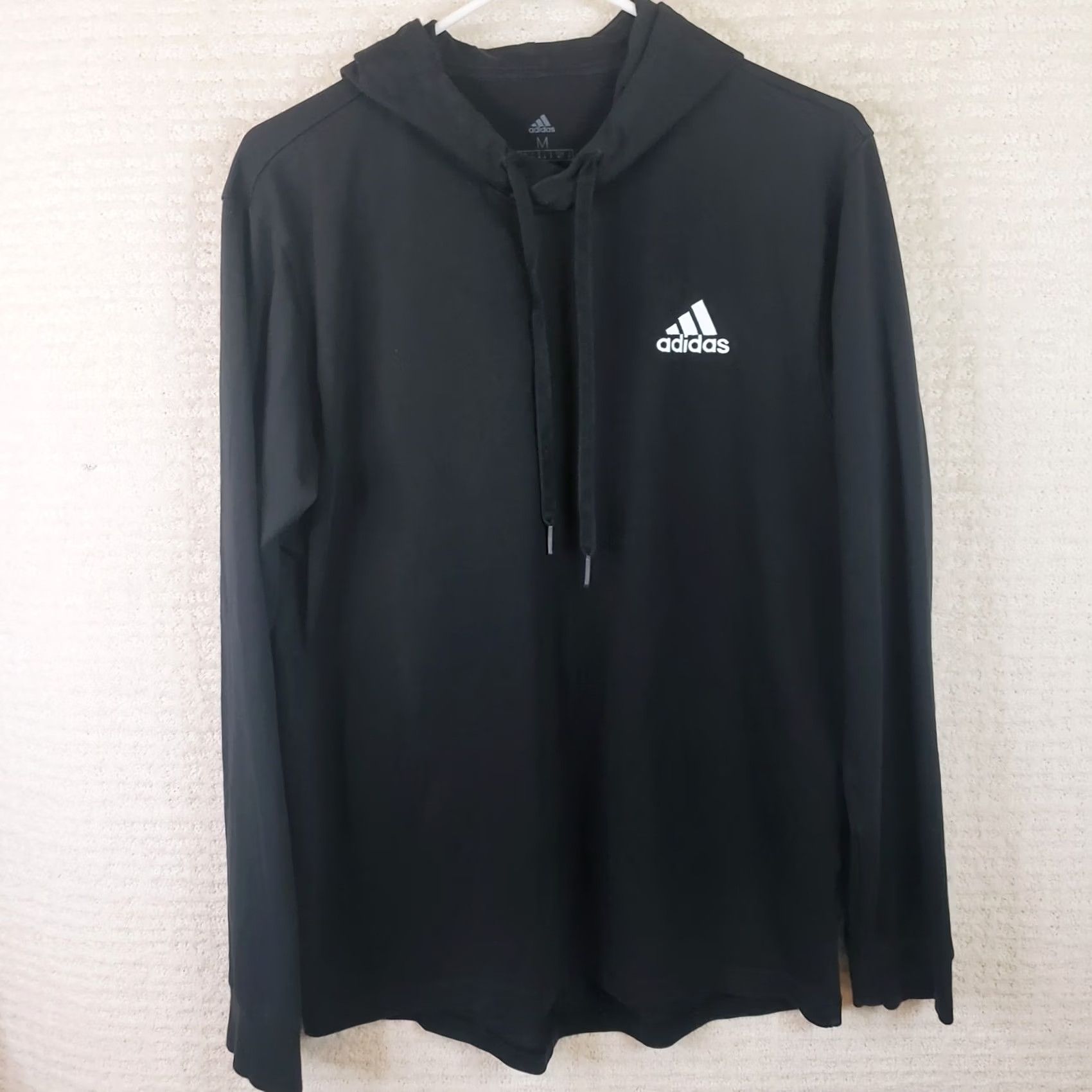 Adidas Adidas Mens M Black Lightweight Pullover Hoodie Shirt Long Sleeve Logo T-Shirt All Seasons Hooded Logo Mens Size US M / EU 48-50 / 2 - 2 Thumbnail
