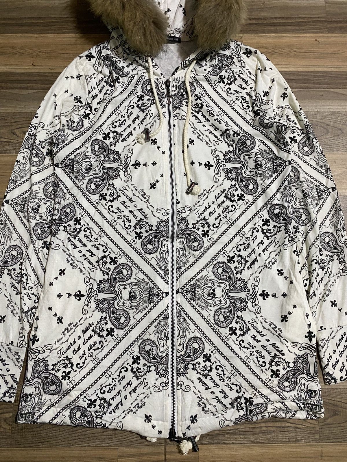 Japanese Brand JAPANESE BRAND GHOST OF HARLEM PAISLAY SKULL FUR HOODIES Size US M / EU 48-50 / 2 - 4 Thumbnail