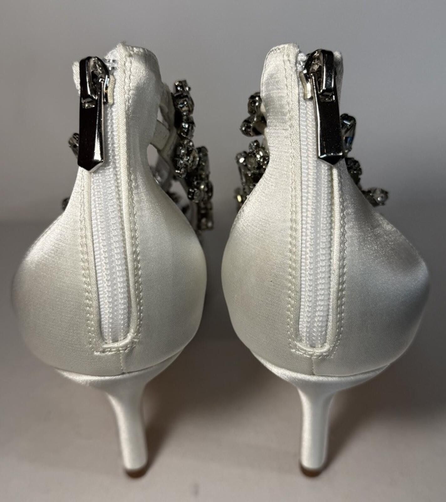 Other ANNA'S BRIDAL Pointed Toe Ankle Strap Satin Rhinestone Heels Size US 10 / IT 40 - 3 Thumbnail