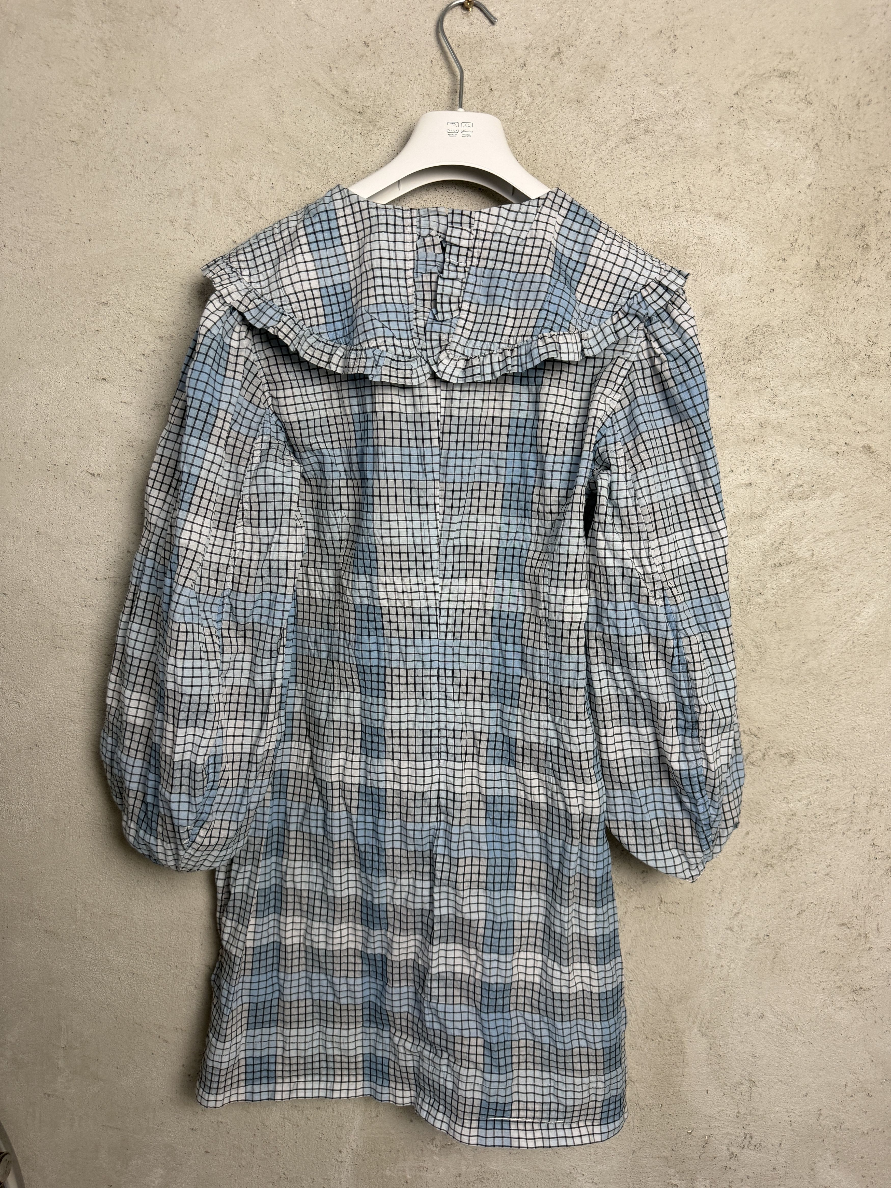 Ganni Ganni Seersucker Check Mini dress blue casual scandi Size M / US 6-8 / IT 42-44 - 8 Thumbnail