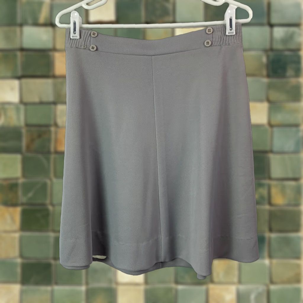 Etro VINTAGE Gray Retro Mod Go Go Polyester Skirt Size 10 28" Waist 40" Hip 20" Hips Length 20" Secretary/Geek Casual Womens Size 32" / US 10 / IT 46 - 1 Thumbnail