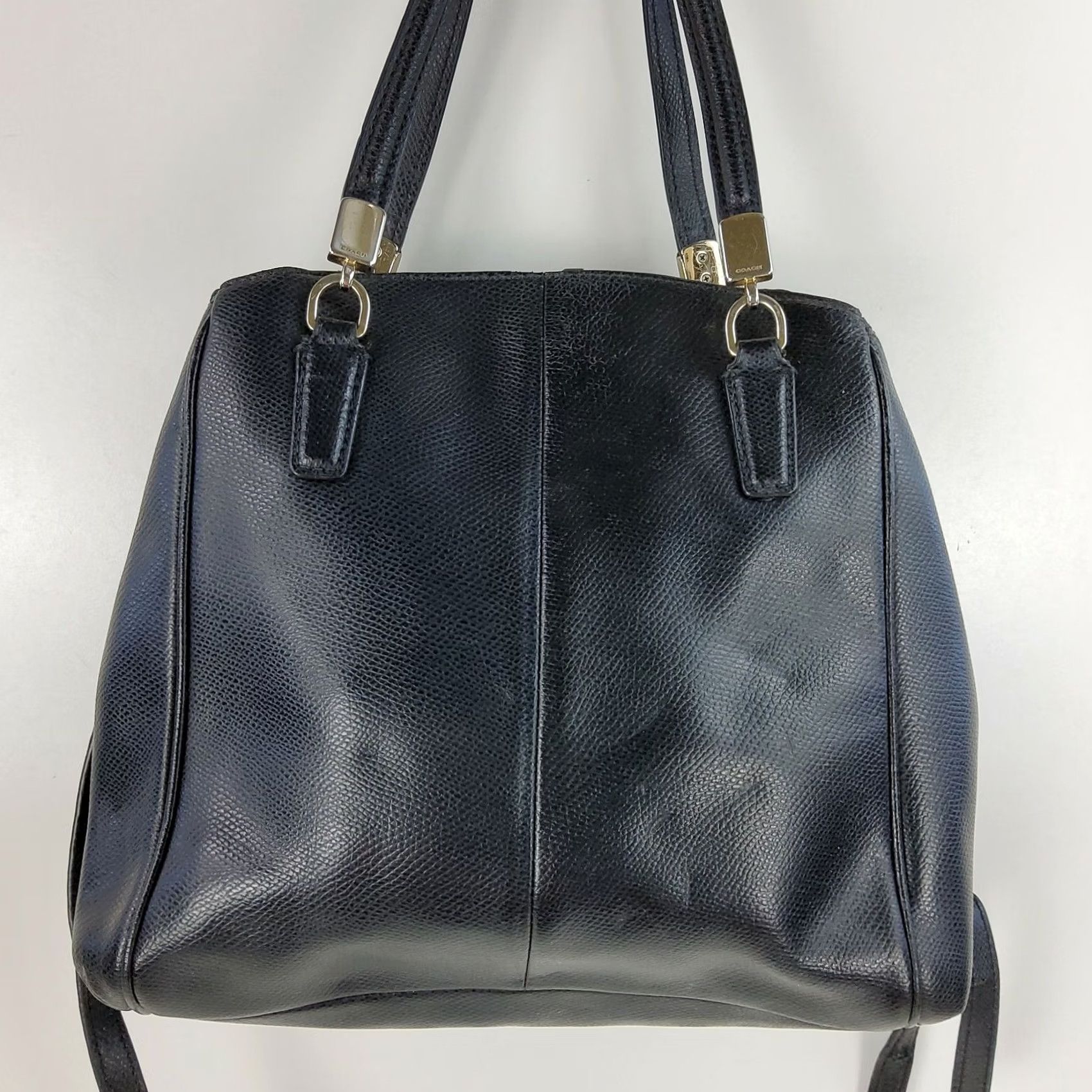 Coach COACH Minetta Crossgrain Leather Satchel Handbag F34663 Crossbody Purse Womens Bag Medium Black Leather Adjustable Strap Size ONE SIZE - 4 Thumbnail