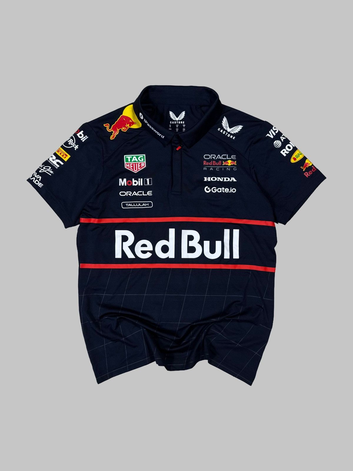 Red Bull 2025 Oracle Red Bull Honda Racing Mobil 1 Team Castore Polo Size M / US 6-8 / IT 42-44 - 1 Thumbnail