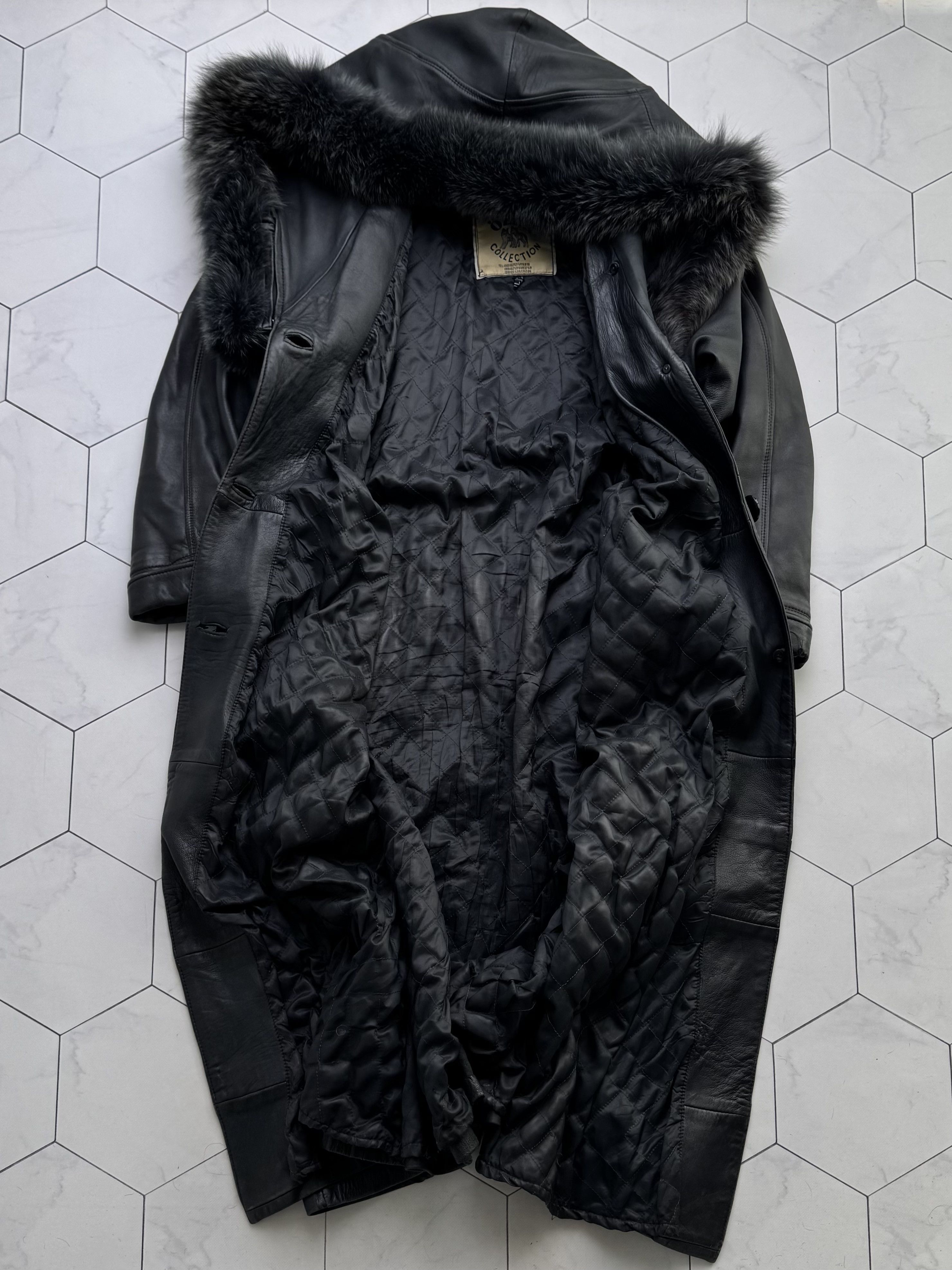 Vintage Vintage Leather Coat Hooded Long Winter Jacket Outerwear B4 Size L / US 10 / IT 46 - 10 Thumbnail