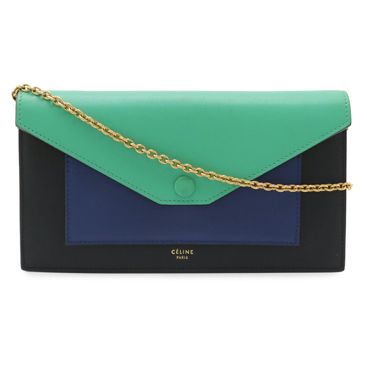 Celine Celine Celine Pocket Large Flap Chain Wallet 2way Shoulder Bag Clutch Leather Shoulder Bag DUTY FREE for USA Size ONE SIZE - 1 Thumbnail