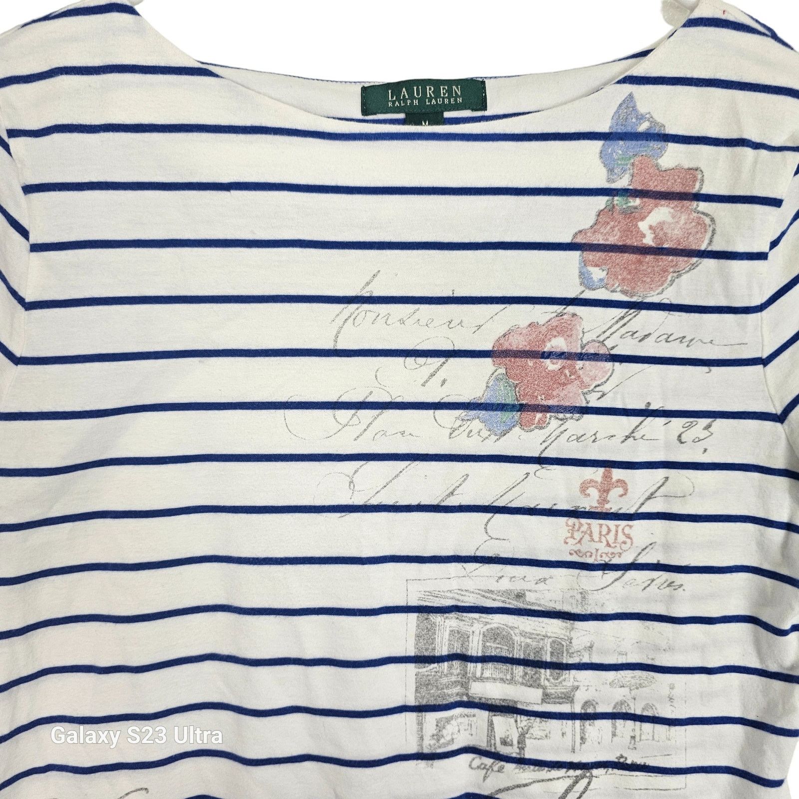 Lauren Ralph Lauren Lauren Ralph Lauren Womens Striped Graphic Top Sz M Nautical Size M / US 6-8 / IT 42-44 - 2 Thumbnail