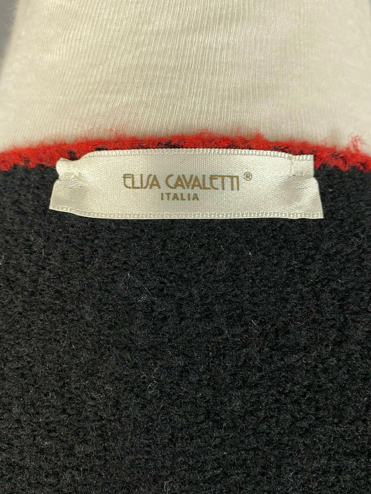 Designer Elisa Cavaleti Italia Black Red Stripe Wool Sweater XL / 4 Size XL / US 12-14 / IT 48-50 - 8 Thumbnail