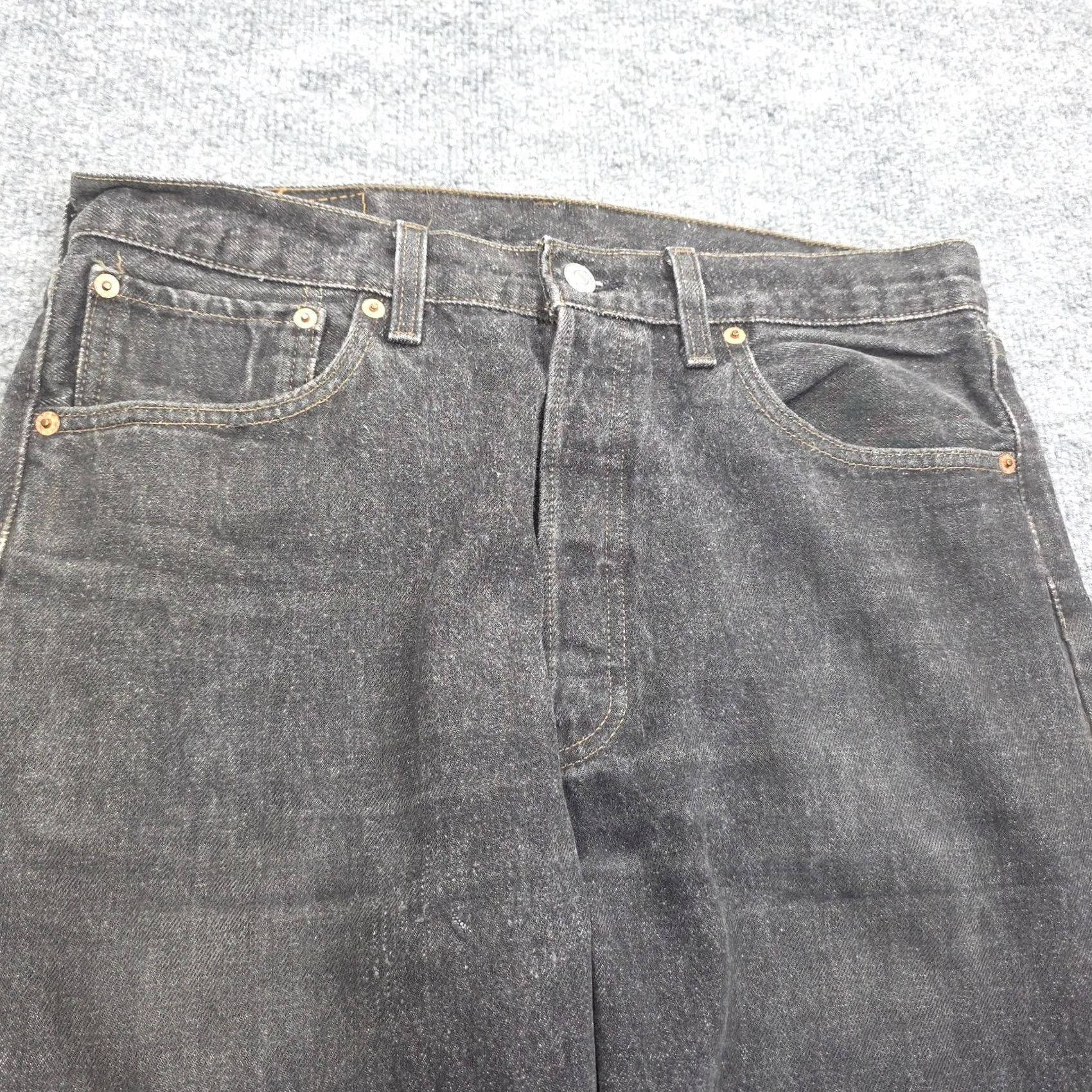 Levi's Vintage Levi'S 501 Jeans Mens - 31 x 29 (US Made) Black Distressed Size US 31 - 3 Thumbnail