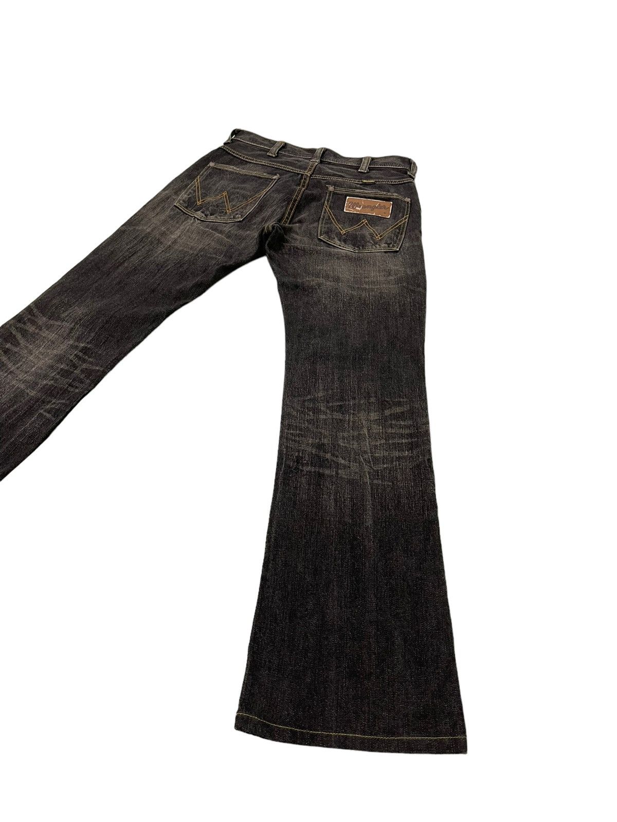 Japanese Brand Flare Jeans Wrangler Faded Distress Boot Cut 7🟦2 Size US 29 - 12 Thumbnail