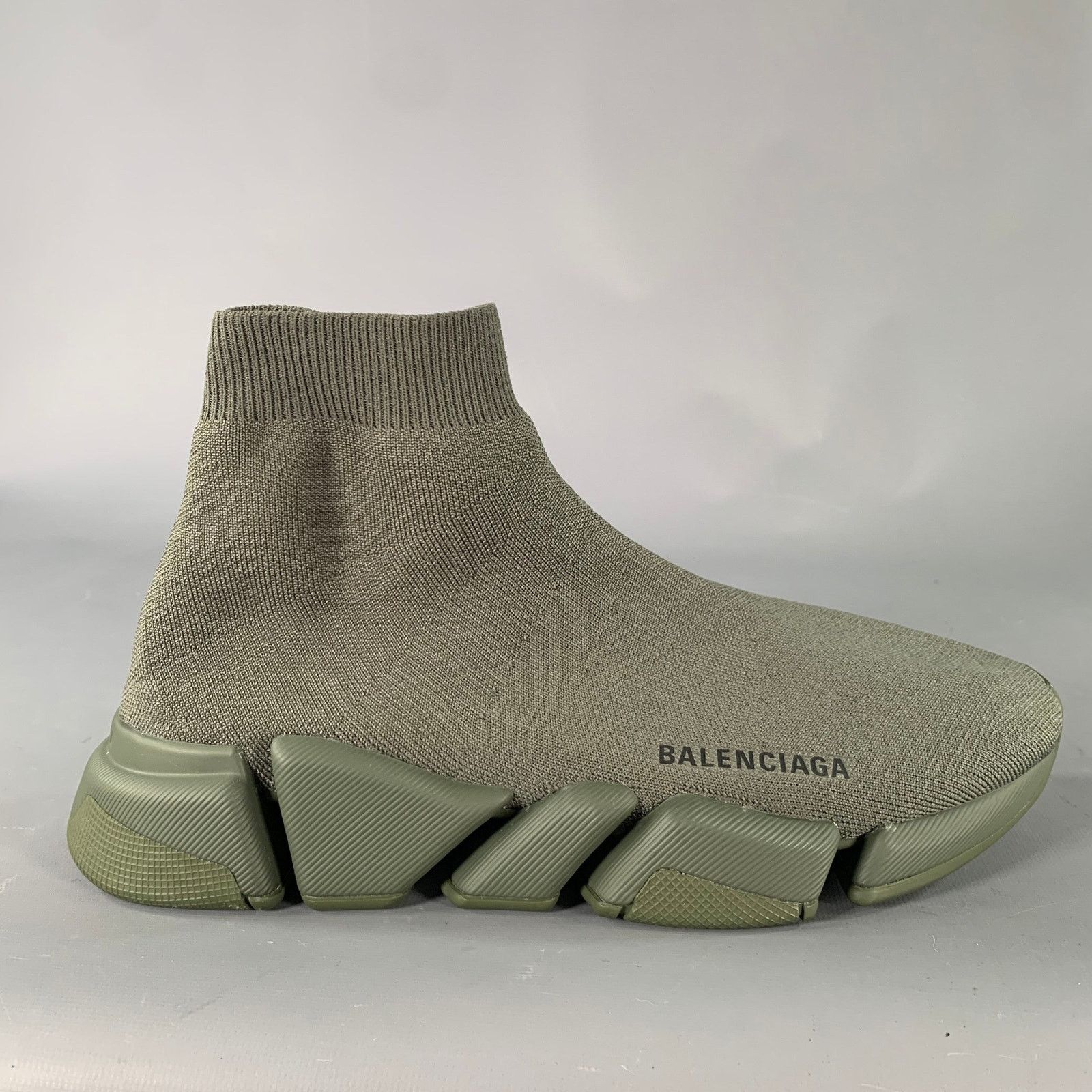 Balenciaga BALENCIAGA Size 8 Olive Speed Sneaker Pull On Size US 8 / EU 41 - 1 Thumbnail