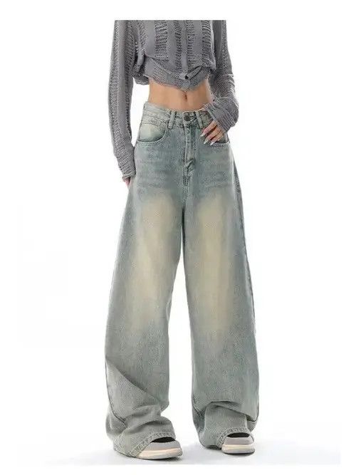 Japanese Brand Retro Distressed Blue Baggy Jeans Women Y2k Grunge Size 27" / US 4 / IT 40 - 5 Thumbnail