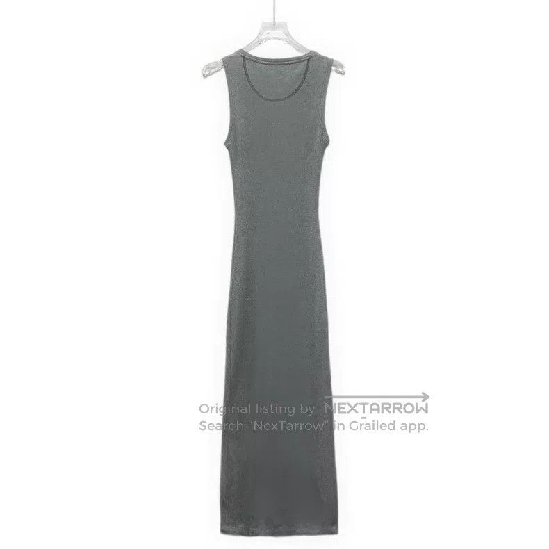 Loewe Loewe Gray Logo Embroidered Cotton Sleeveless Knit Dress Size XS / US 0-2 / IT 36-38 - 2 Thumbnail