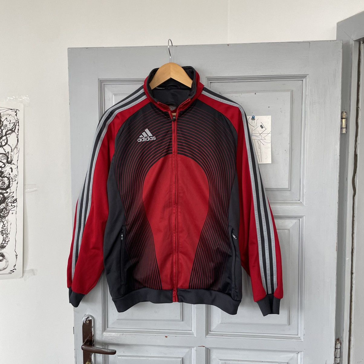 Adidas Vintage 00’s Adidas Red Track Jacket size L y2k Size US L / EU 52-54 / 3 - 1 Thumbnail