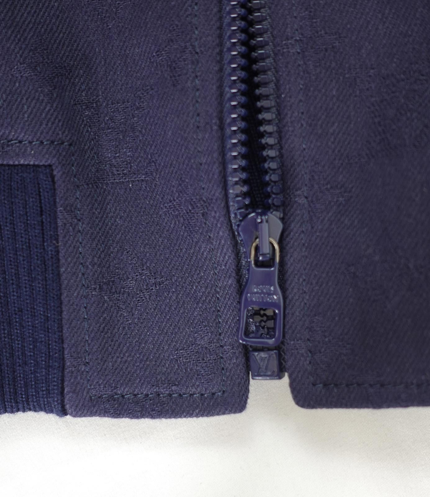 Louis Vuitton Louis Vuitton Monogram Denim Varsity Jacket in Navy Blue Size ONE SIZE - 4 Thumbnail