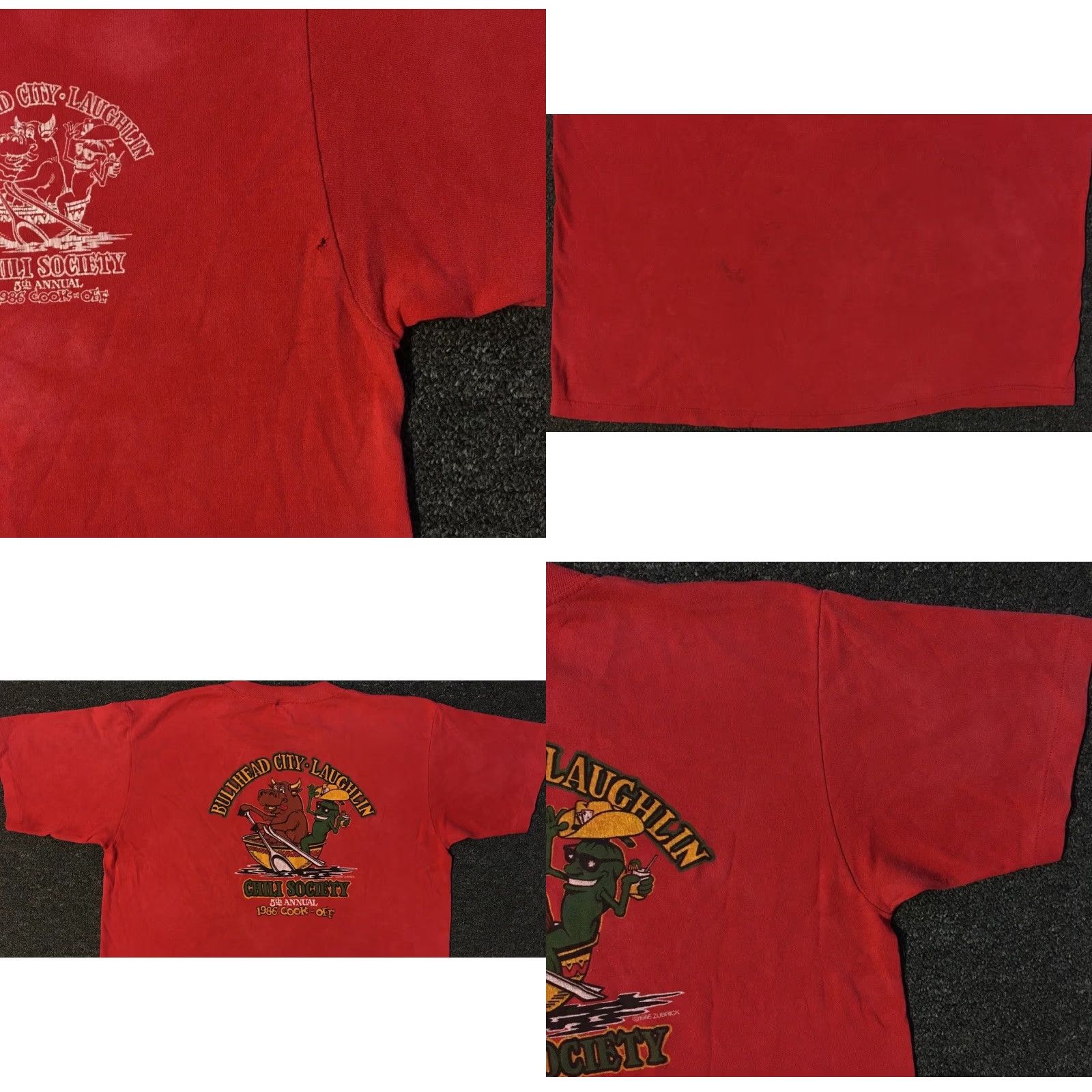 Vintage VINTAGE Bullhead City Chili Cook Off Shirt M Arizona Red 80s Distressed Single Stitch Men T-Shirt Size US M / EU 48-50 / 2 - 8 Thumbnail