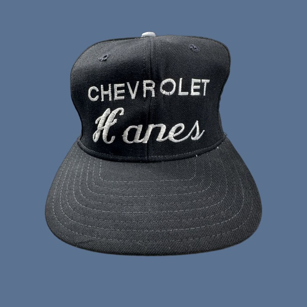 New Era VINTAGE 90s Chevrolet Hanes New Era Pro Snapback Hat Made in USA Black M/L Size ONE SIZE - 1 Thumbnail
