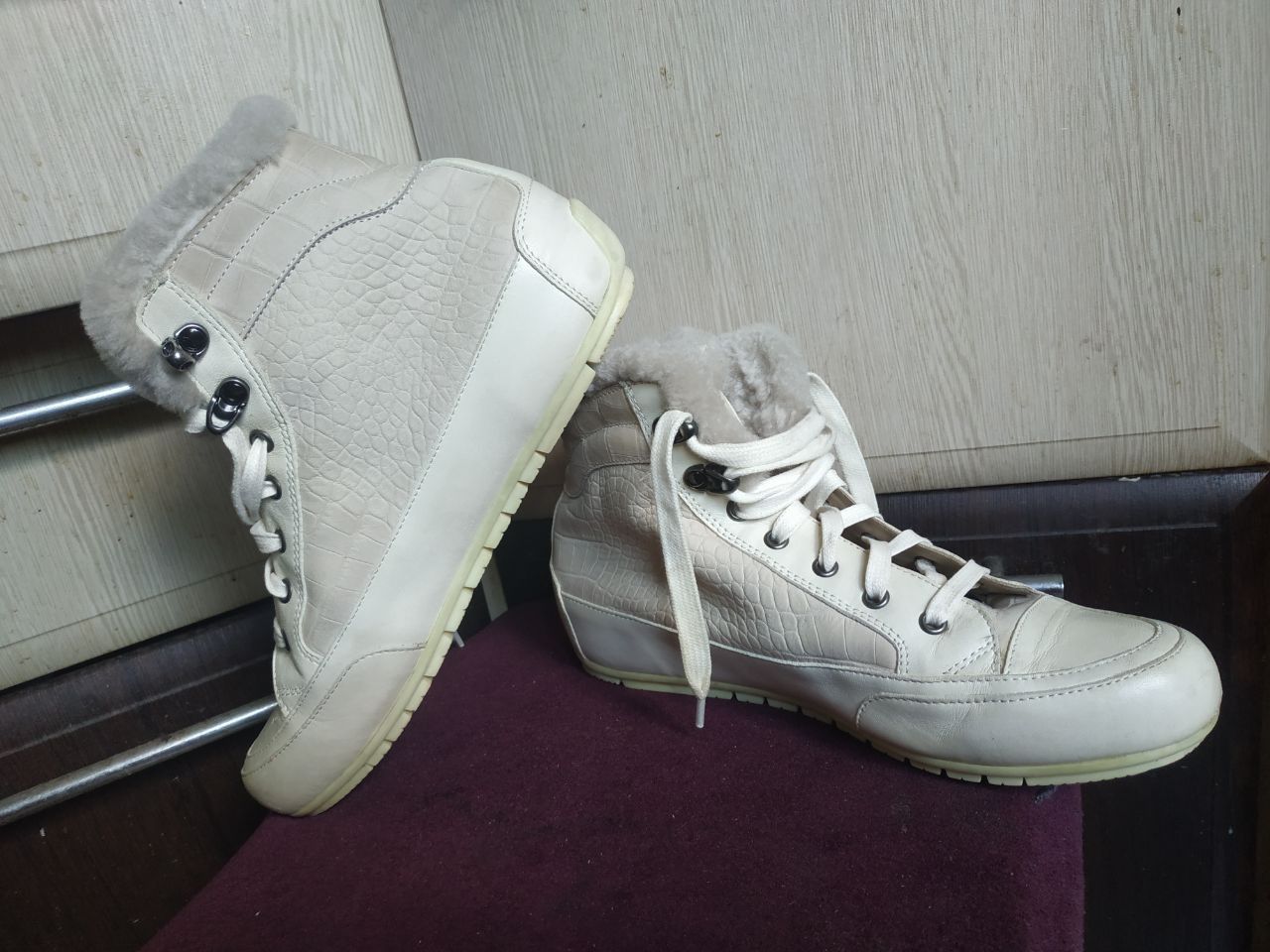 Other Candice Cooper Fur Lined Winter Sneakers Boots White 8.5 Size US 8.5 / IT 38.5 - 23 Thumbnail