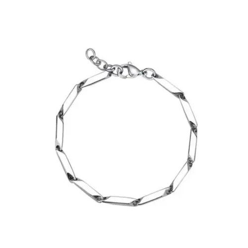 Jewelry Silver Chain Men's Bracelet with Brown Beads Size ONE SIZE - 7 Thumbnail